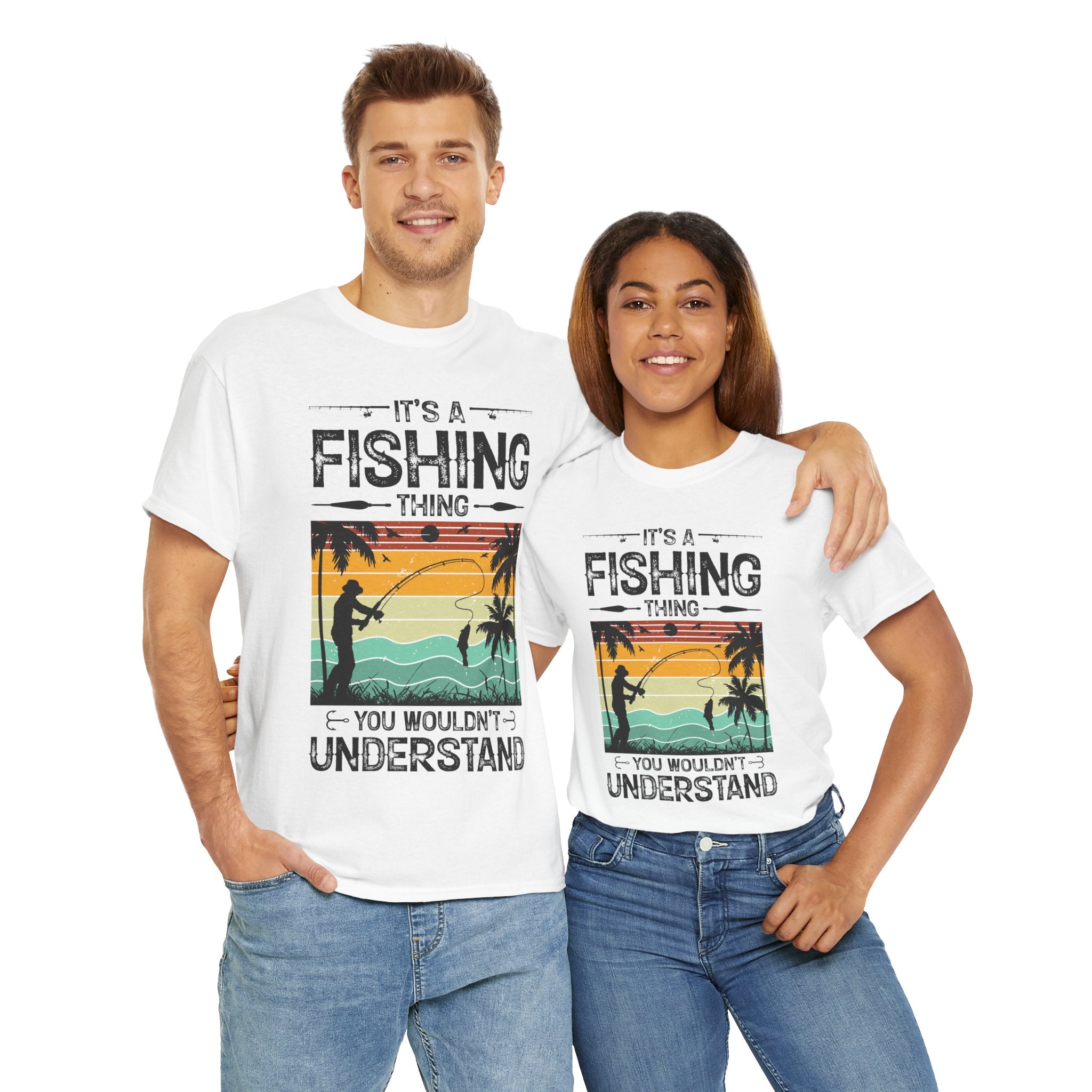 Funny Fishing Shirt – Vintage Sunset Design