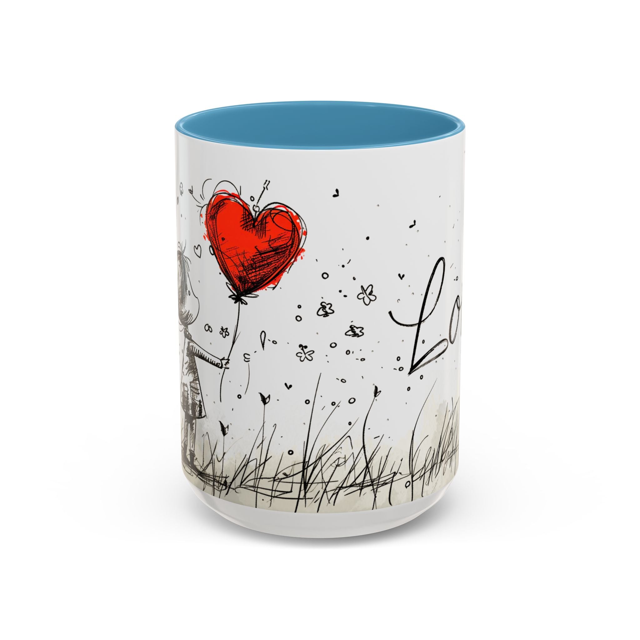 Love Heart Sketch Ceramic Coffee Mug | Gallory Hive