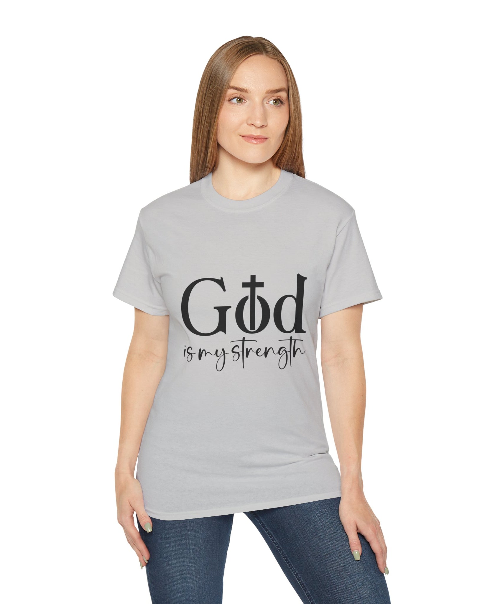 Unisex God is My Strength Tee - Inspirational Casual Wear, Christian T-Shirt, Motivational Gift, Faith-Based Apparel, Everyday Comfort - Gallory Hive