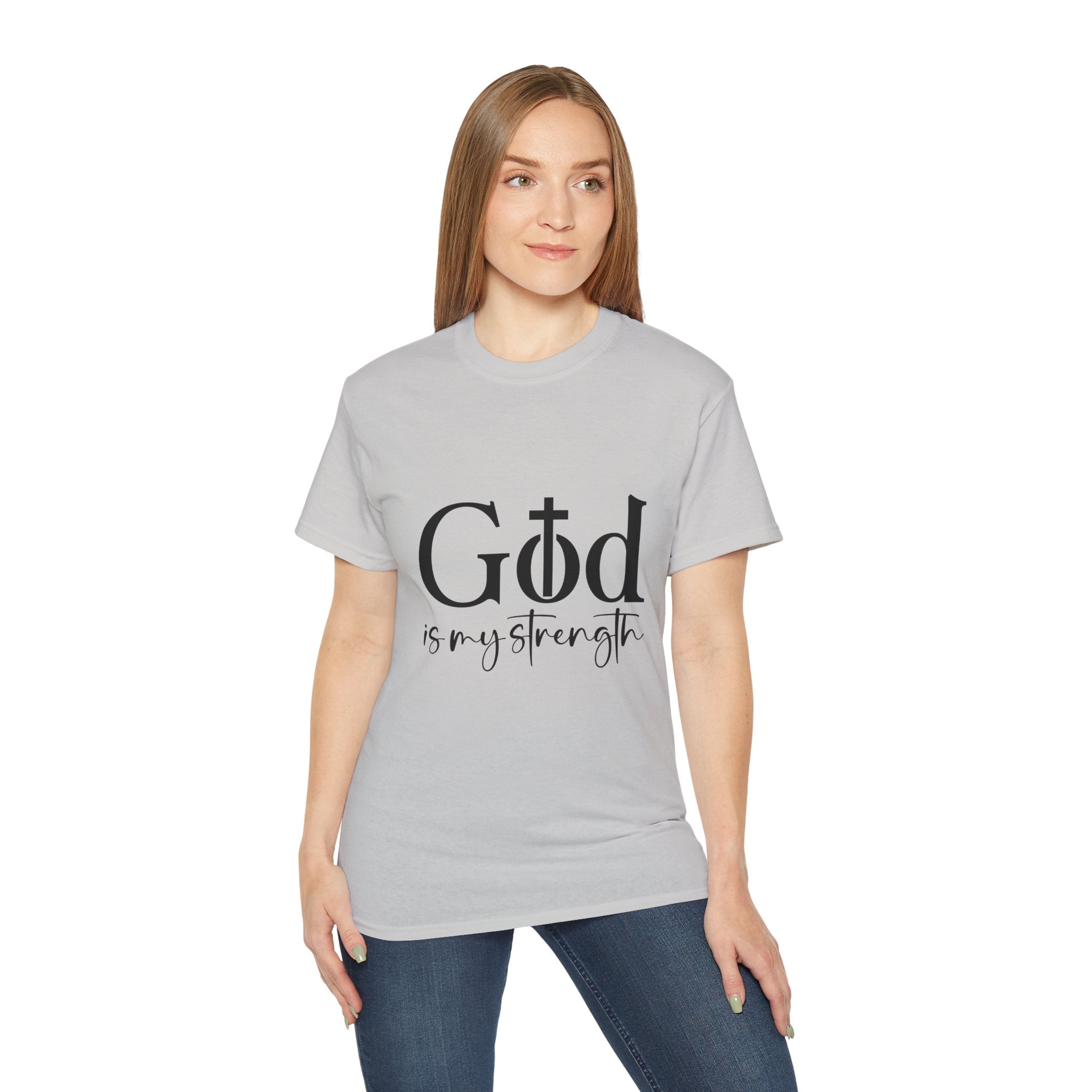 Unisex God is My Strength Tee - Inspirational Casual Wear, Christian T-Shirt, Motivational Gift, Faith-Based Apparel, Everyday Comfort