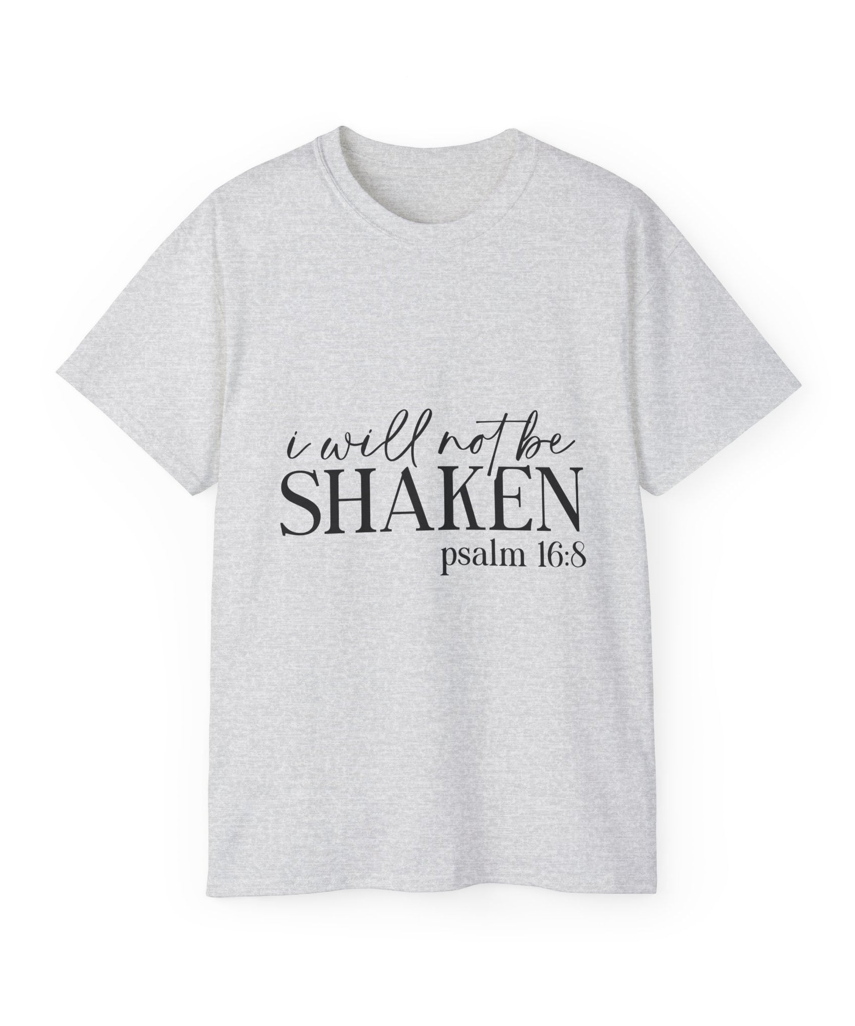 Unisex I will not be shaken Tee - Inspirational Casual Wear, Christian T-Shirt, Motivational Gift, Faith-Based Apparel, Everyday Comfort - Gallory Hive