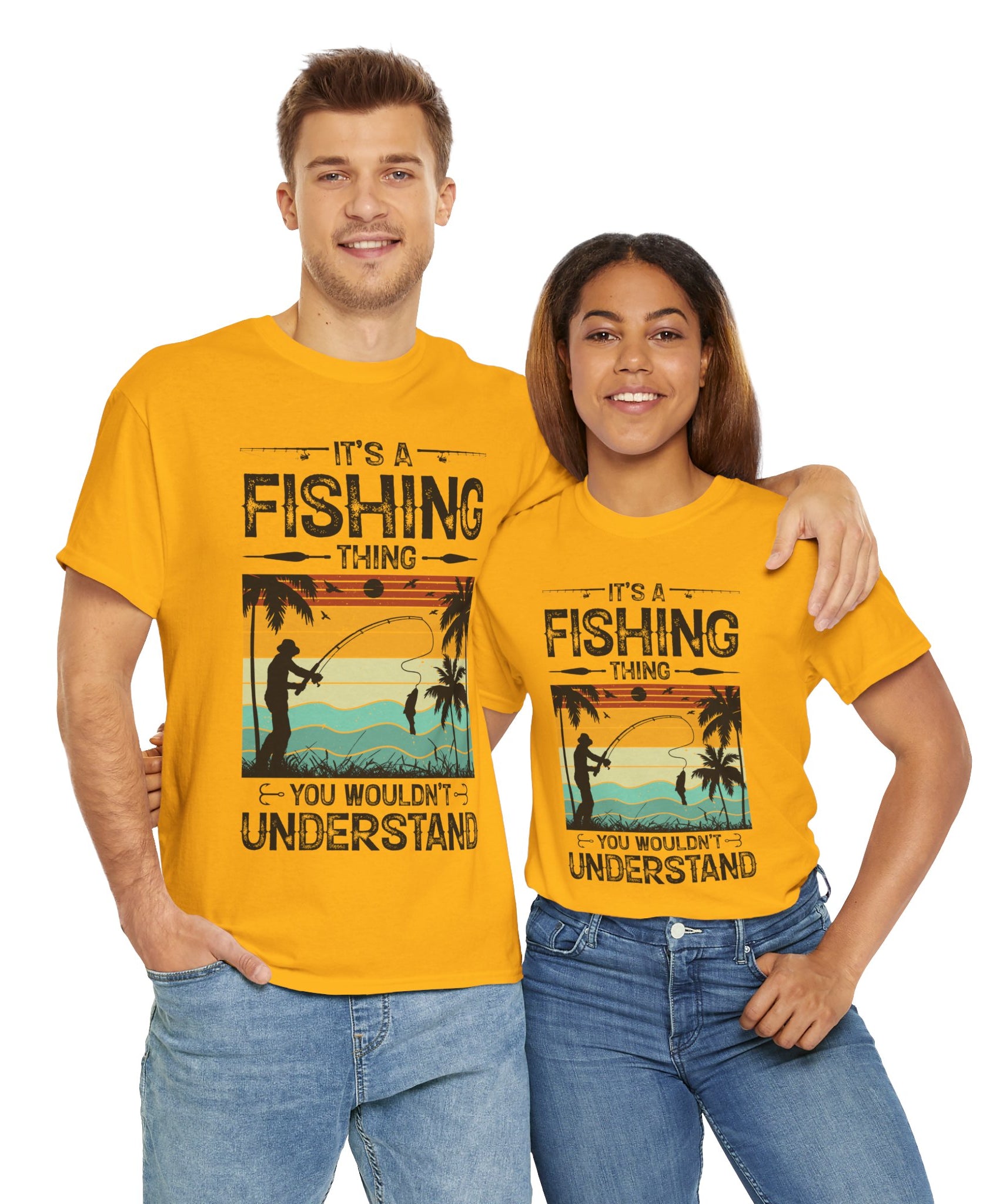 Funny Fishing Shirt – Vintage Sunset Design