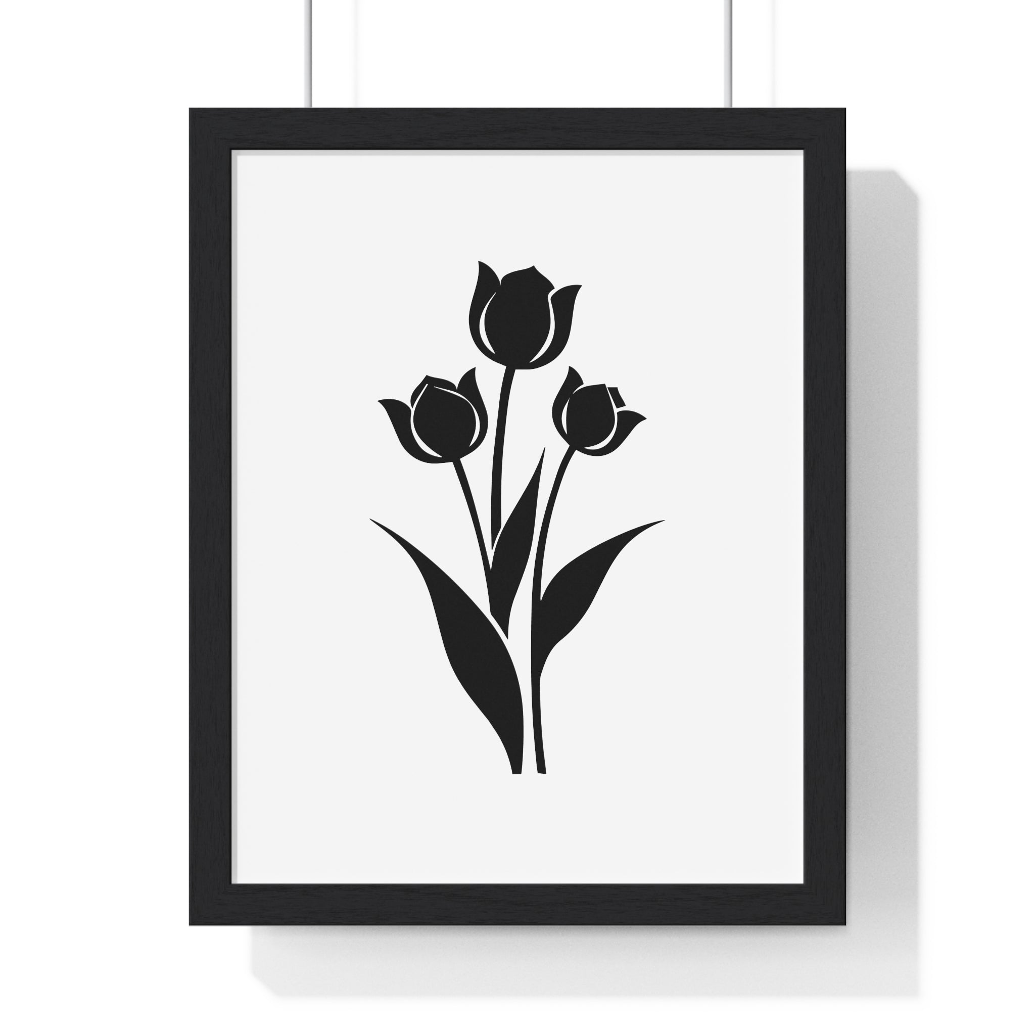 Wooden Frame Wall Art – Pastel Tulip Blossom Print