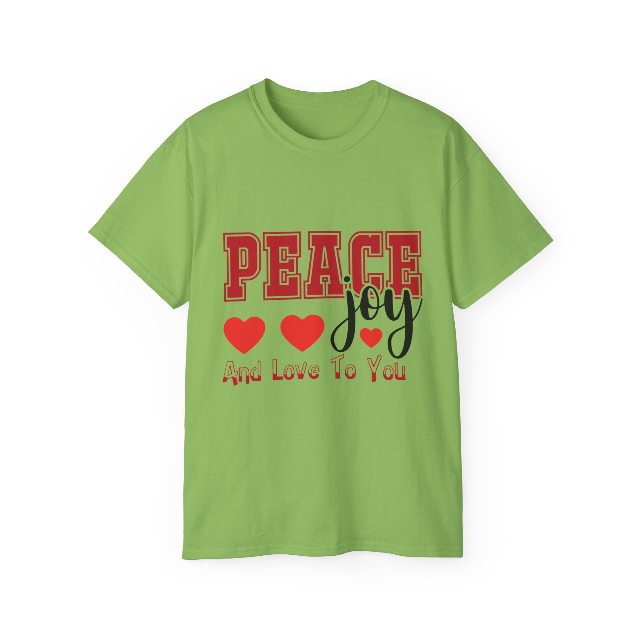 Peace, Joy & Love Retro Christmas T-Shirt | Gallory Hive