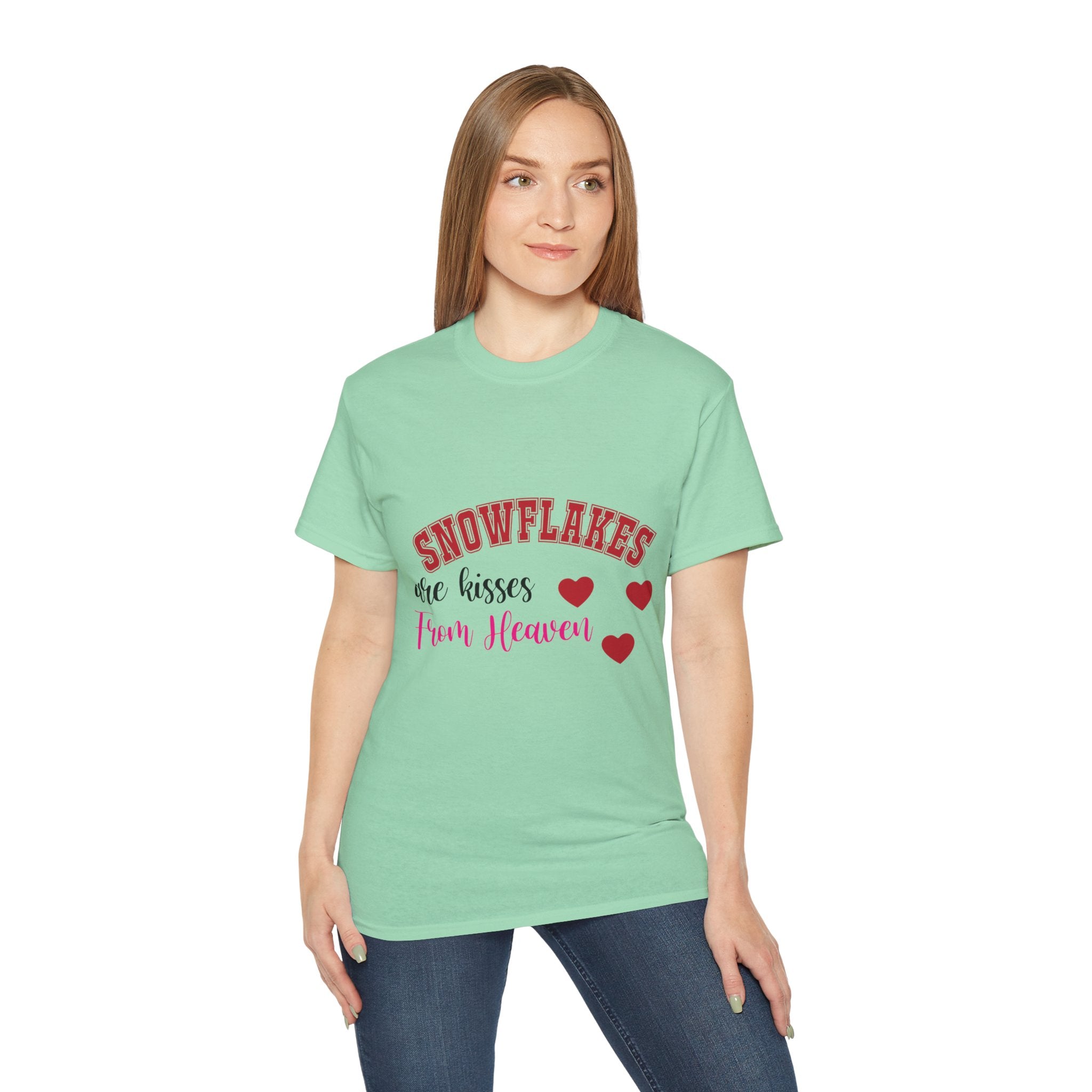 Snowflakes & Hearts Christmas T-Shirt | Gallory Hive