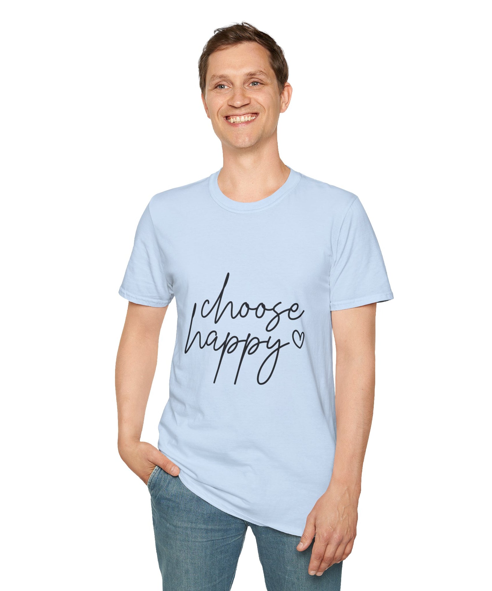 Unisex T-Shirt – "Choose Happy" Quote Tee - Positive Affirmation Shirt for Friends, Inspirational Tee - Gallory Hive