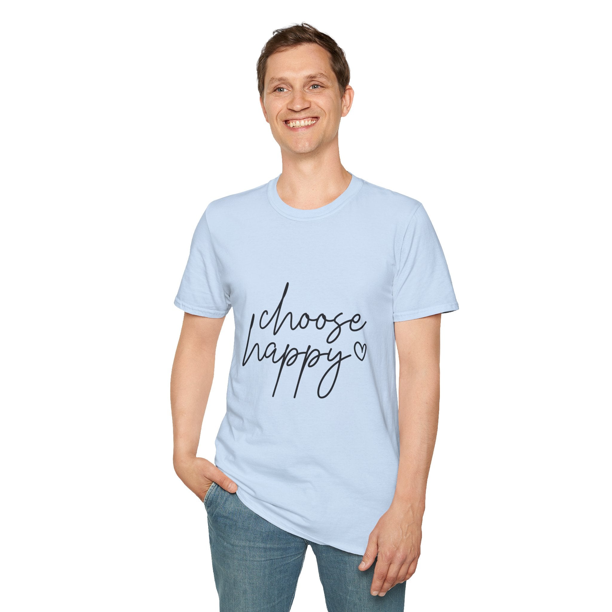 Unisex T-Shirt – "Choose Happy" Quote Tee - Positive Affirmation Shirt for Friends, Inspirational Tee - Gallory Hive