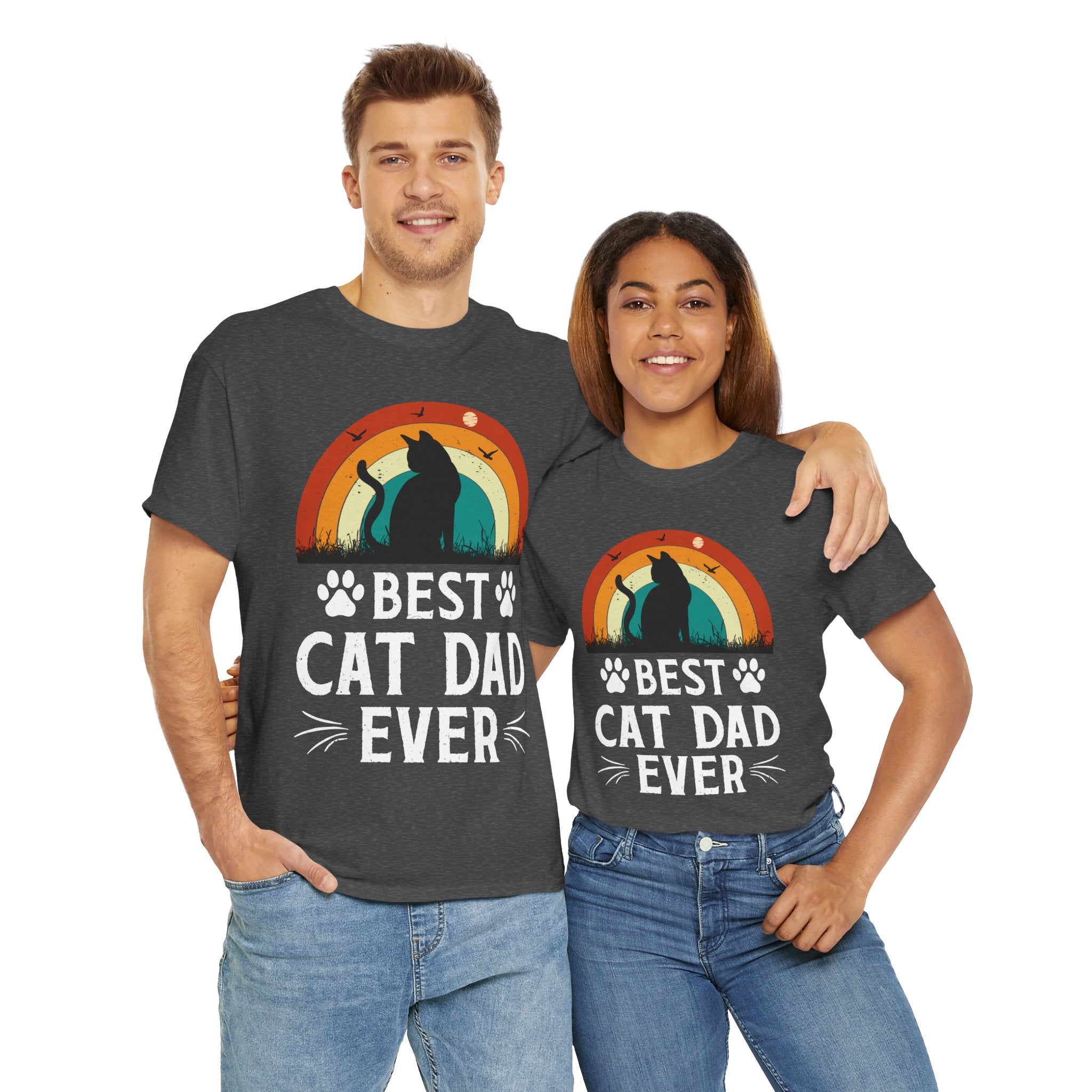 Best Cat Dad Ever T-Shirt Retro