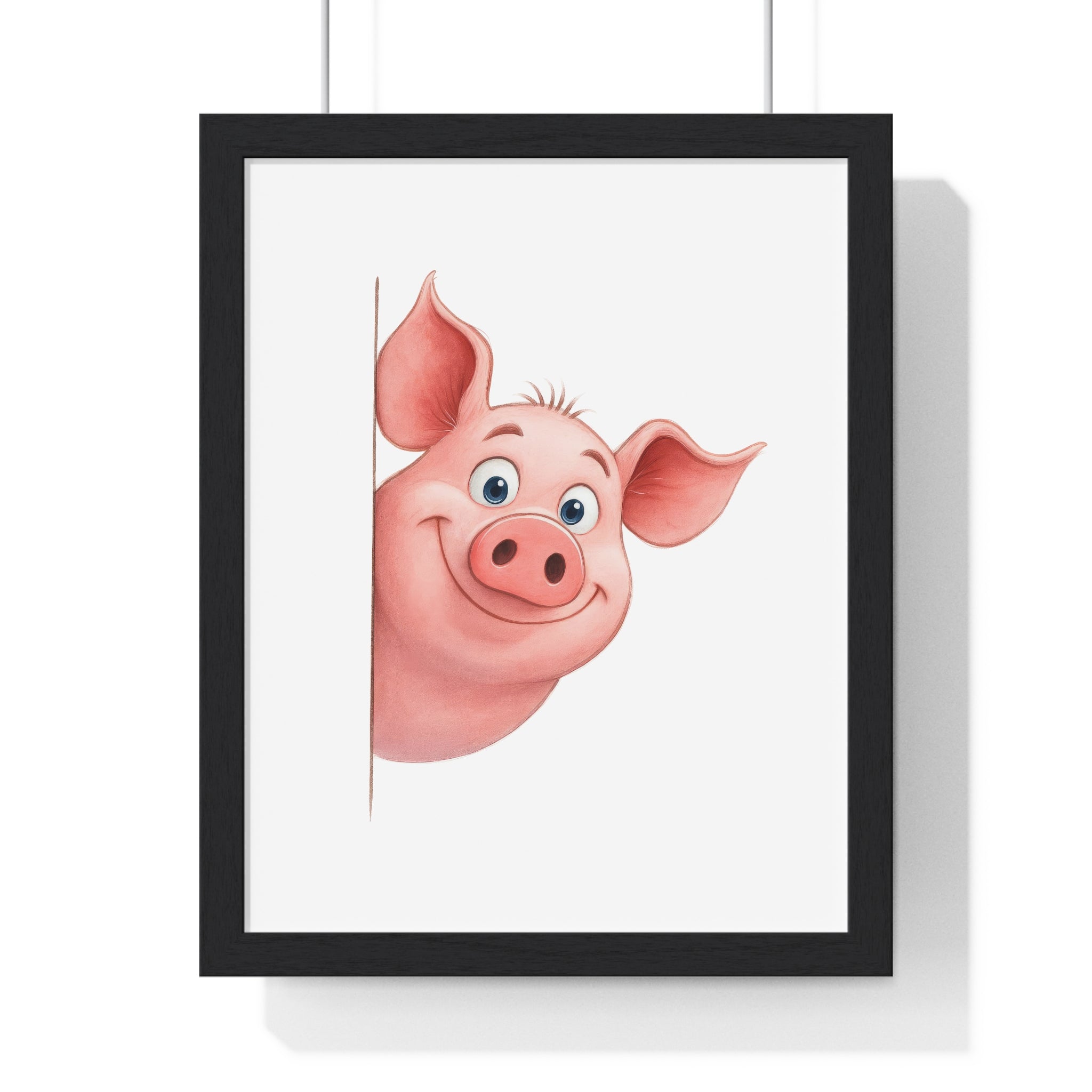 Cheerful Pig Wooden Frame Wall Décor