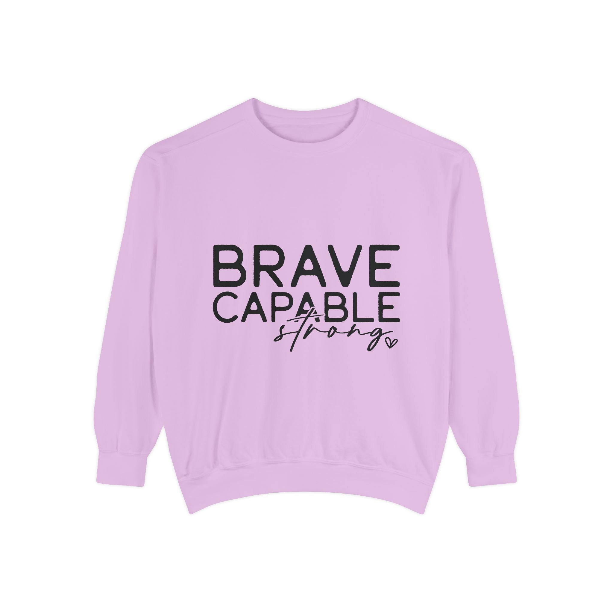 Brave Capable Strong Sweatshirt, Contemplation Line Art Sweatshirt – Minimalist Aesthetic