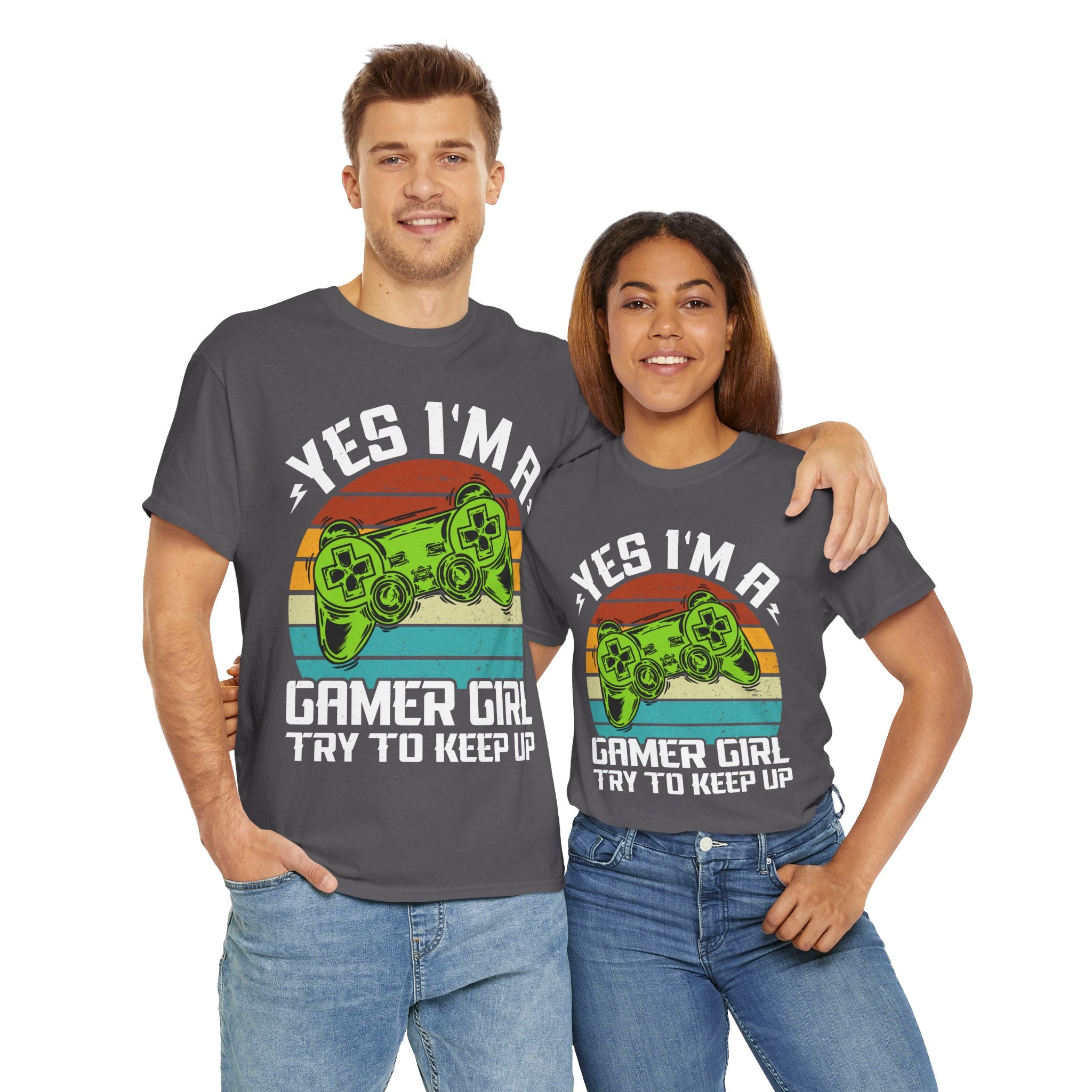 Retro Gamer Girl Tee - Gaming Vibes