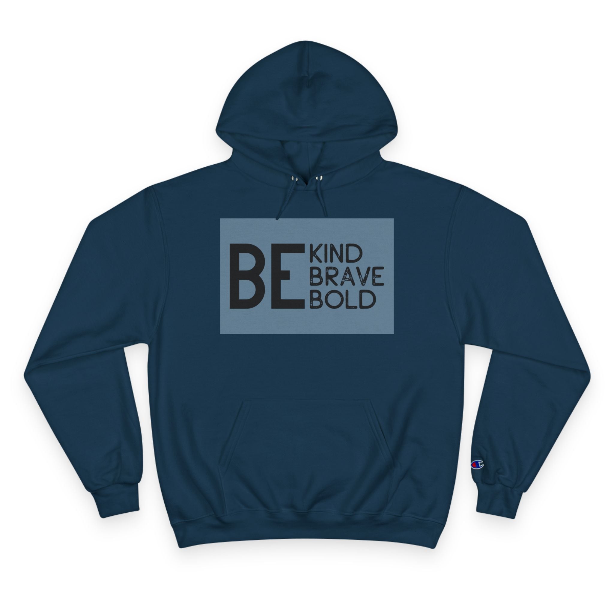 Champion Hoodie - Bold Minimalist Hand Sign Print