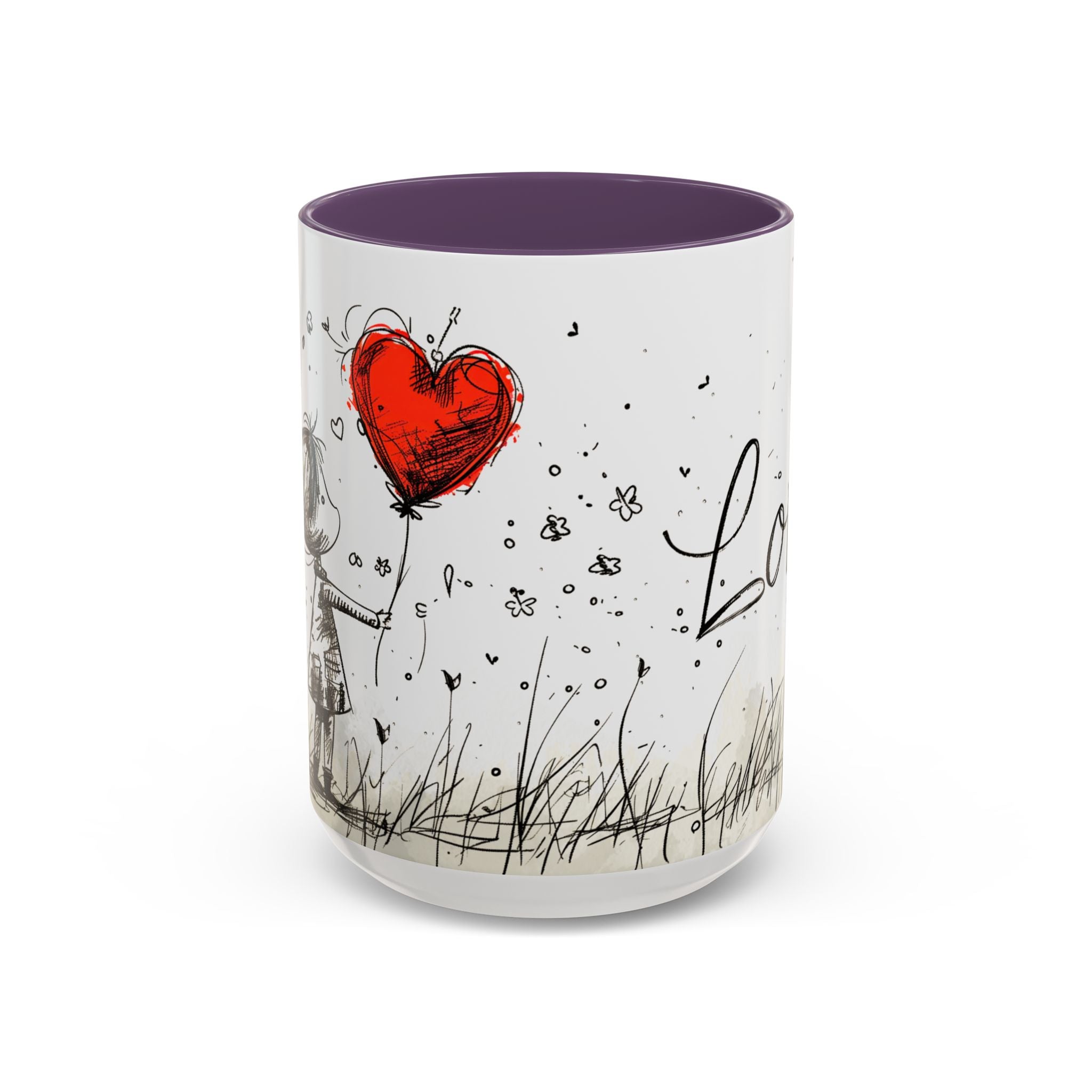 Love Heart Sketch Ceramic Coffee Mug | Gallory Hive