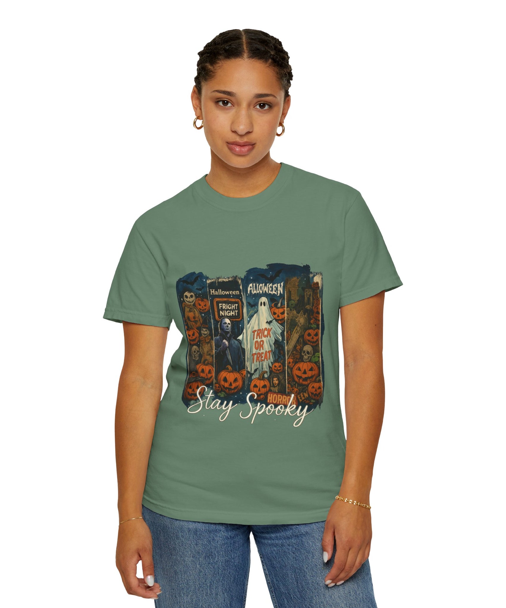 Stay Spooky Halloween Horror T-Shirt – Retro Slasher, Ghost, Pumpkins & Fright Night Design - Gallory Hive