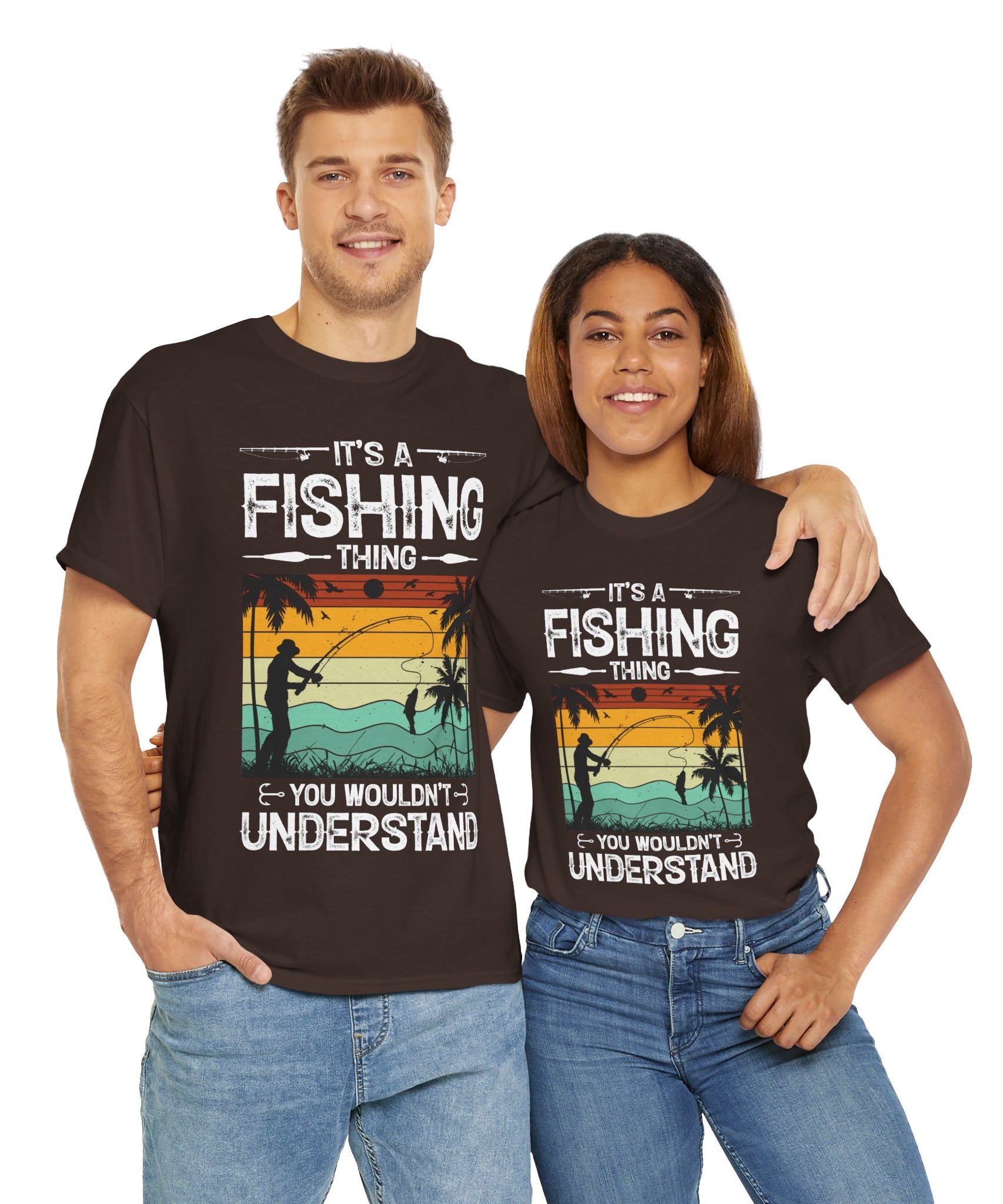 Funny Fishing Shirt – Vintage Sunset Design