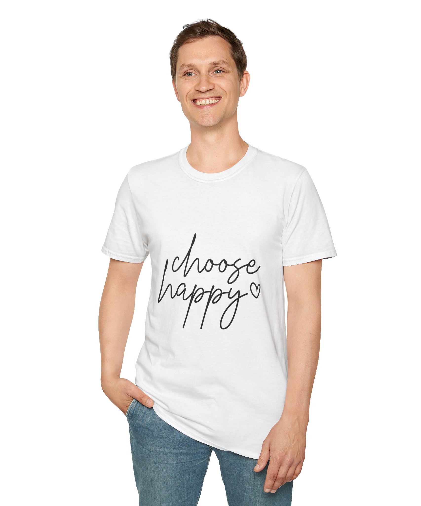 Unisex T-Shirt – "Choose Happy" Quote Tee - Positive Affirmation Shirt for Friends, Inspirational Tee - Gallory Hive