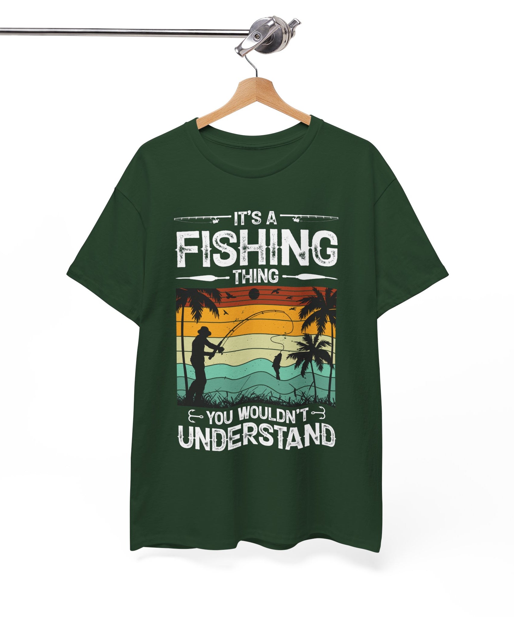 Funny Fishing Shirt – Vintage Sunset Design