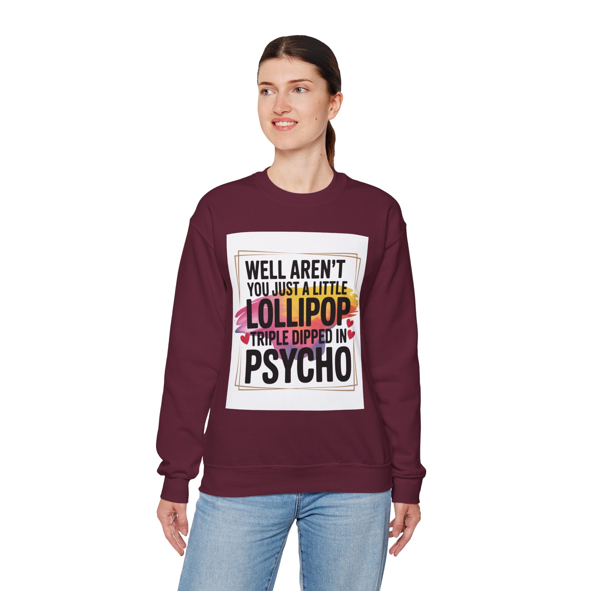 Psycho Lollipop Sweatshirt | Fun Casual Crewneck, Gift for Friends, Humor Apparel, Everyday Wear, Unique Fashion