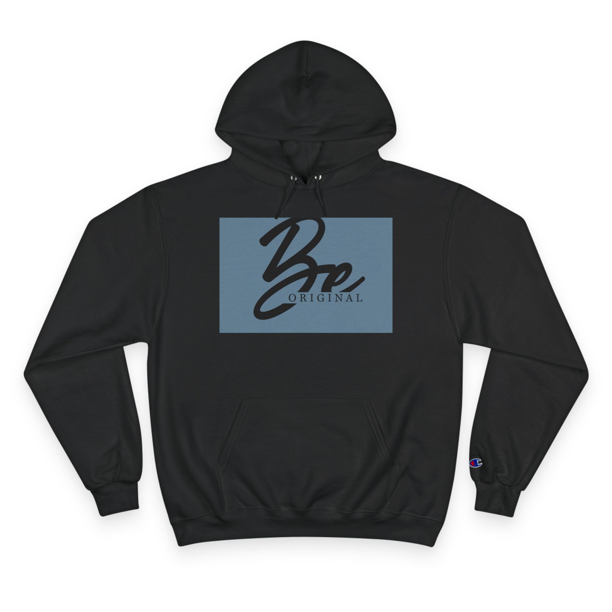 Champion Hoodie - Be Original Minimalist Hand Sign Print