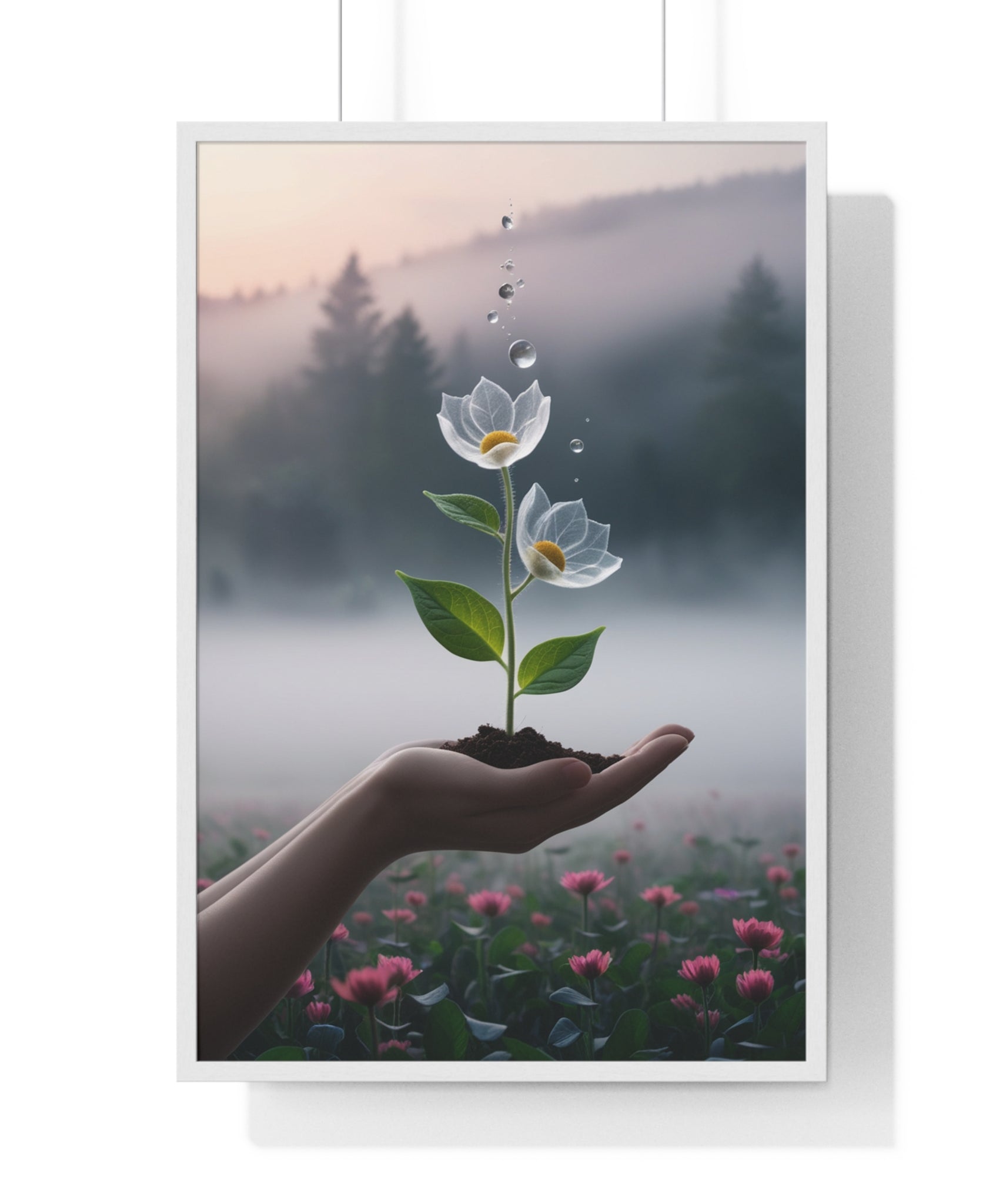 Vertical Framed Poster - Floral Growth Inspirational Wall Art, Botanical Decor, Nature Lovers Gift, Modern Aesthetic, Home Office Decoration - Gallory Hive