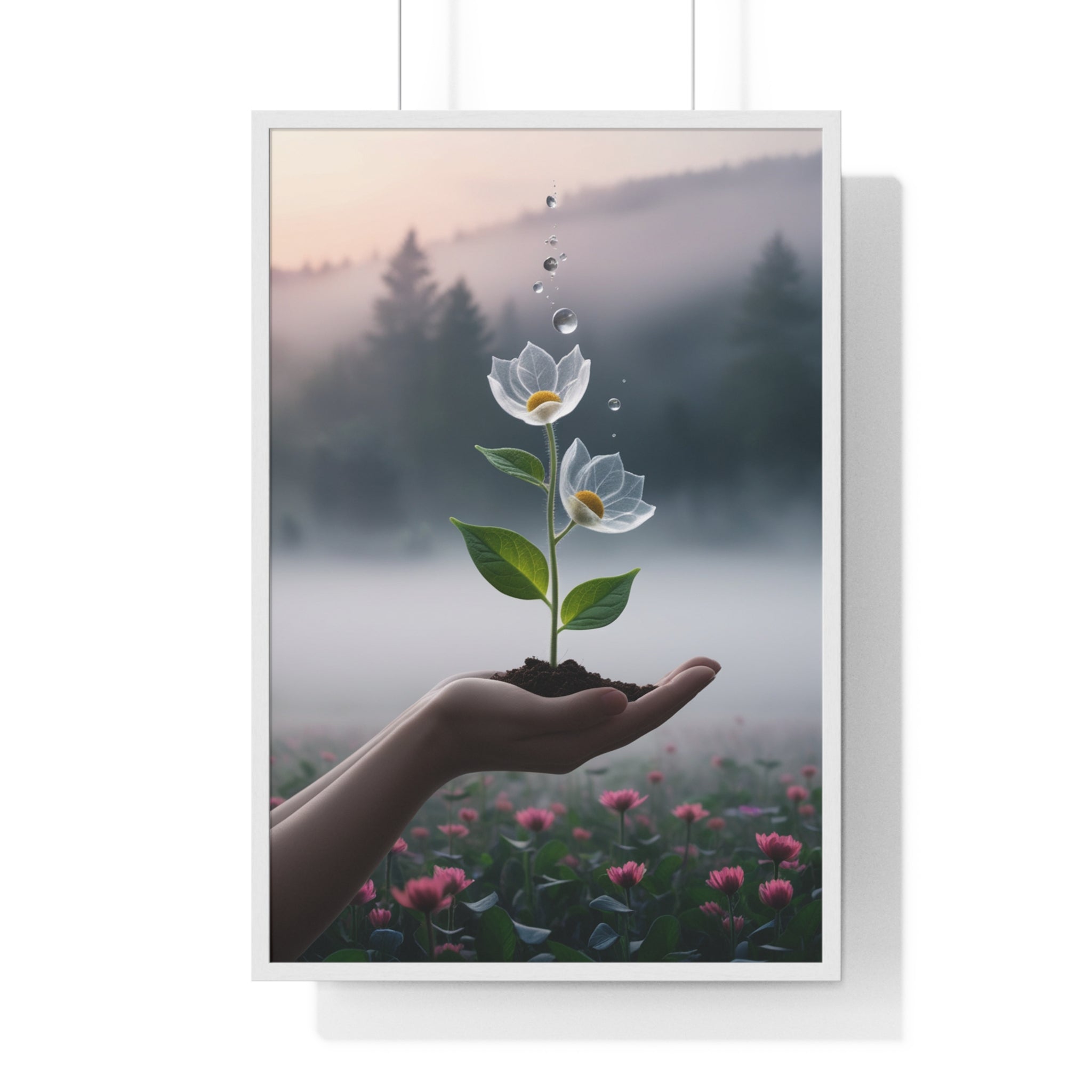 Vertical Framed Poster - Floral Growth Inspirational Wall Art, Botanical Decor, Nature Lovers Gift, Modern Aesthetic, Home Office Decoration - Gallory Hive
