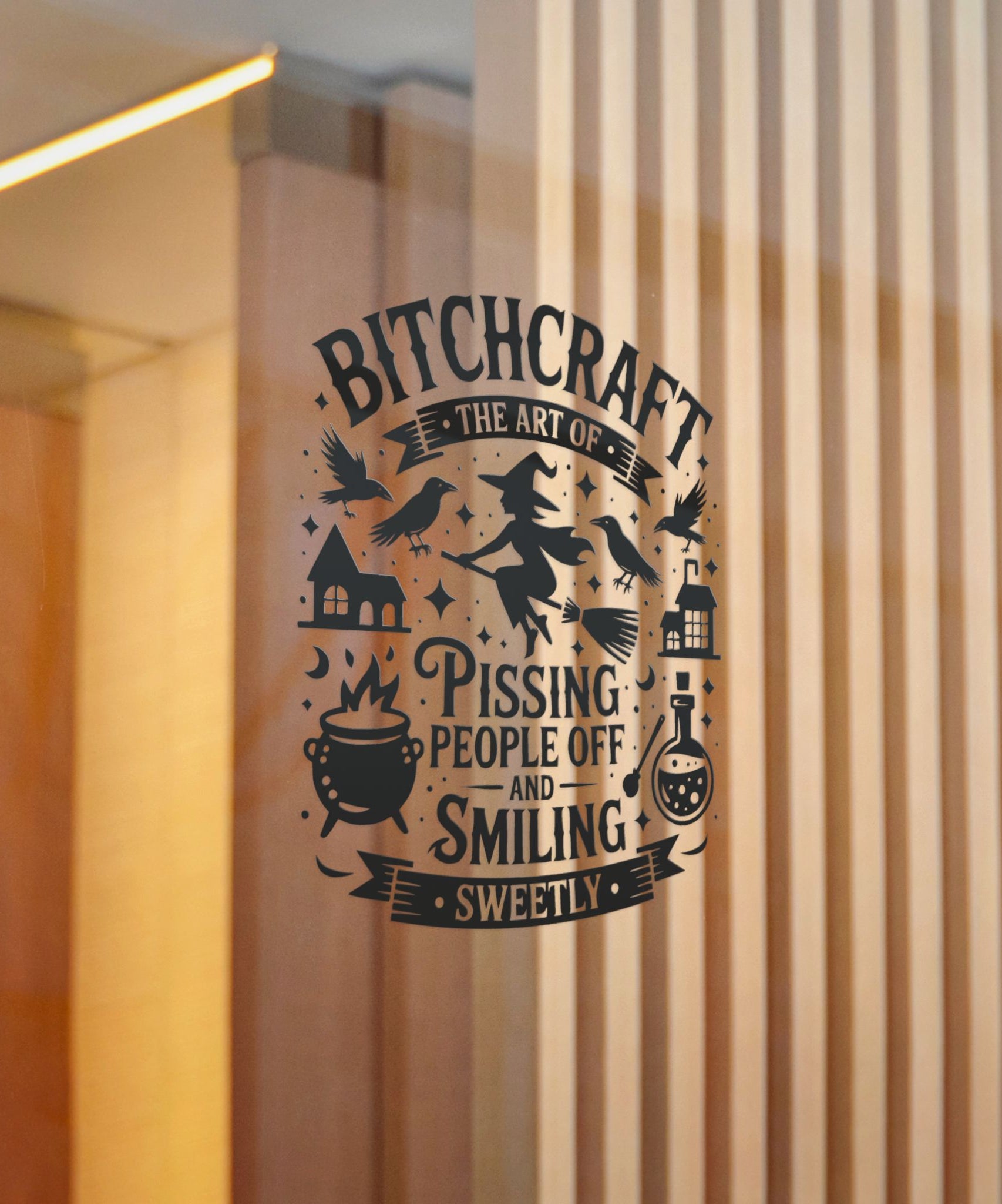 Die-Cut Stickers, Witchy Bitchcraft Decor - Halloween Gifts