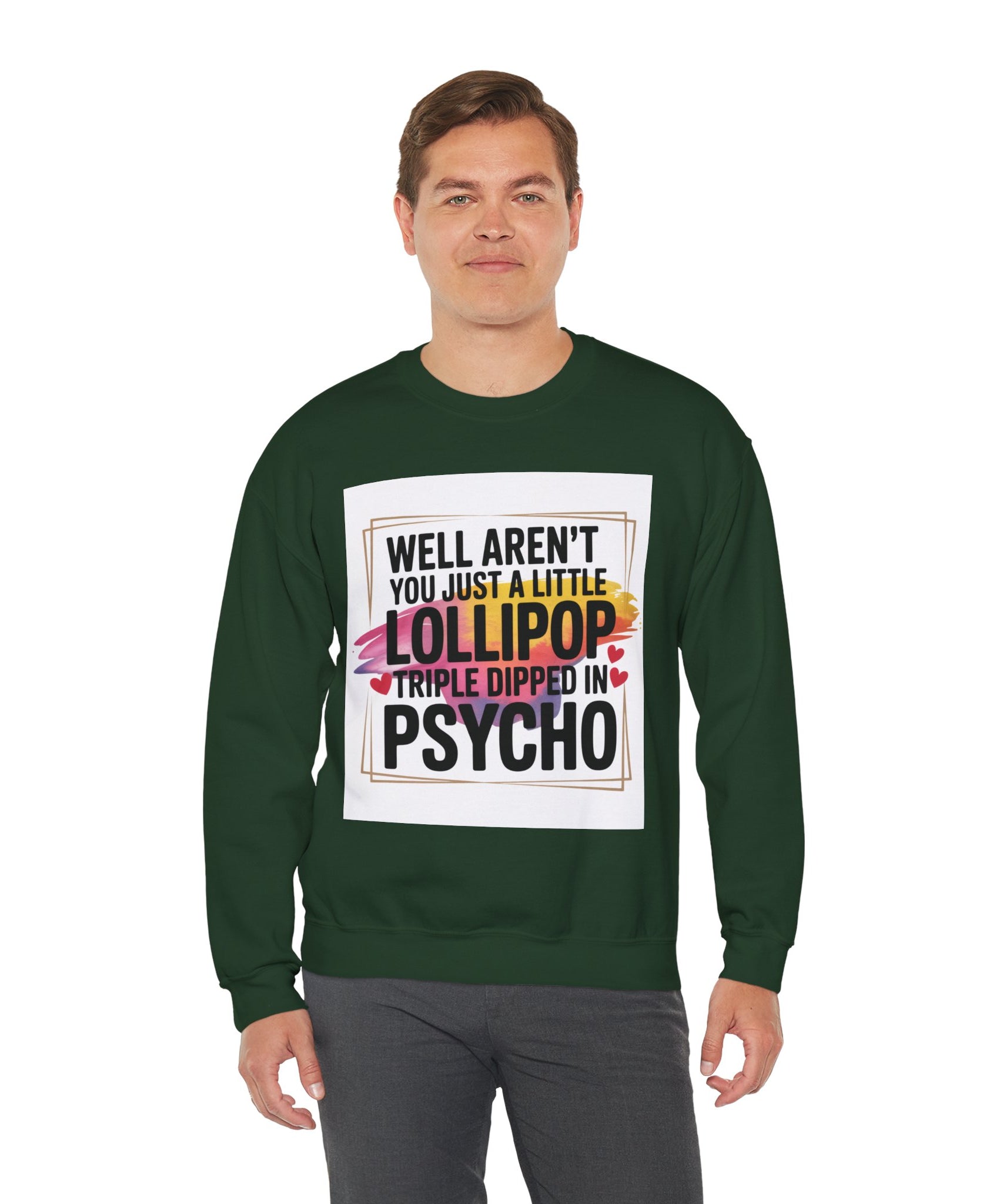 Psycho Lollipop Sweatshirt | Fun Casual Crewneck, Gift for Friends, Humor Apparel, Everyday Wear, Unique Fashion - Gallory Hive