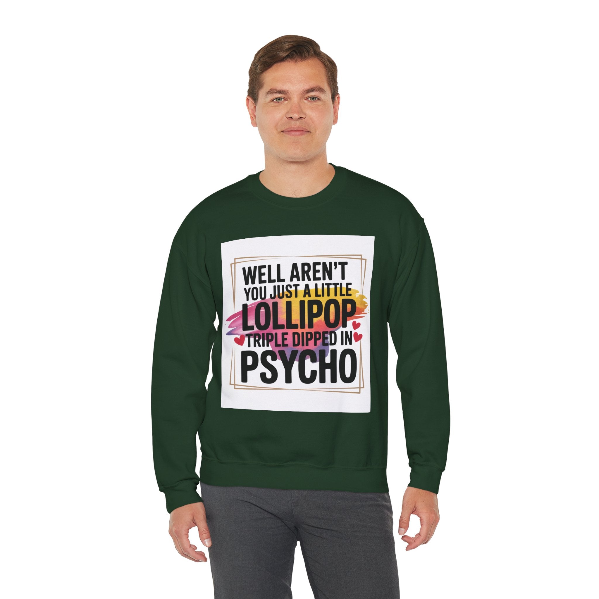 Psycho Lollipop Sweatshirt | Fun Casual Crewneck, Gift for Friends, Humor Apparel, Everyday Wear, Unique Fashion