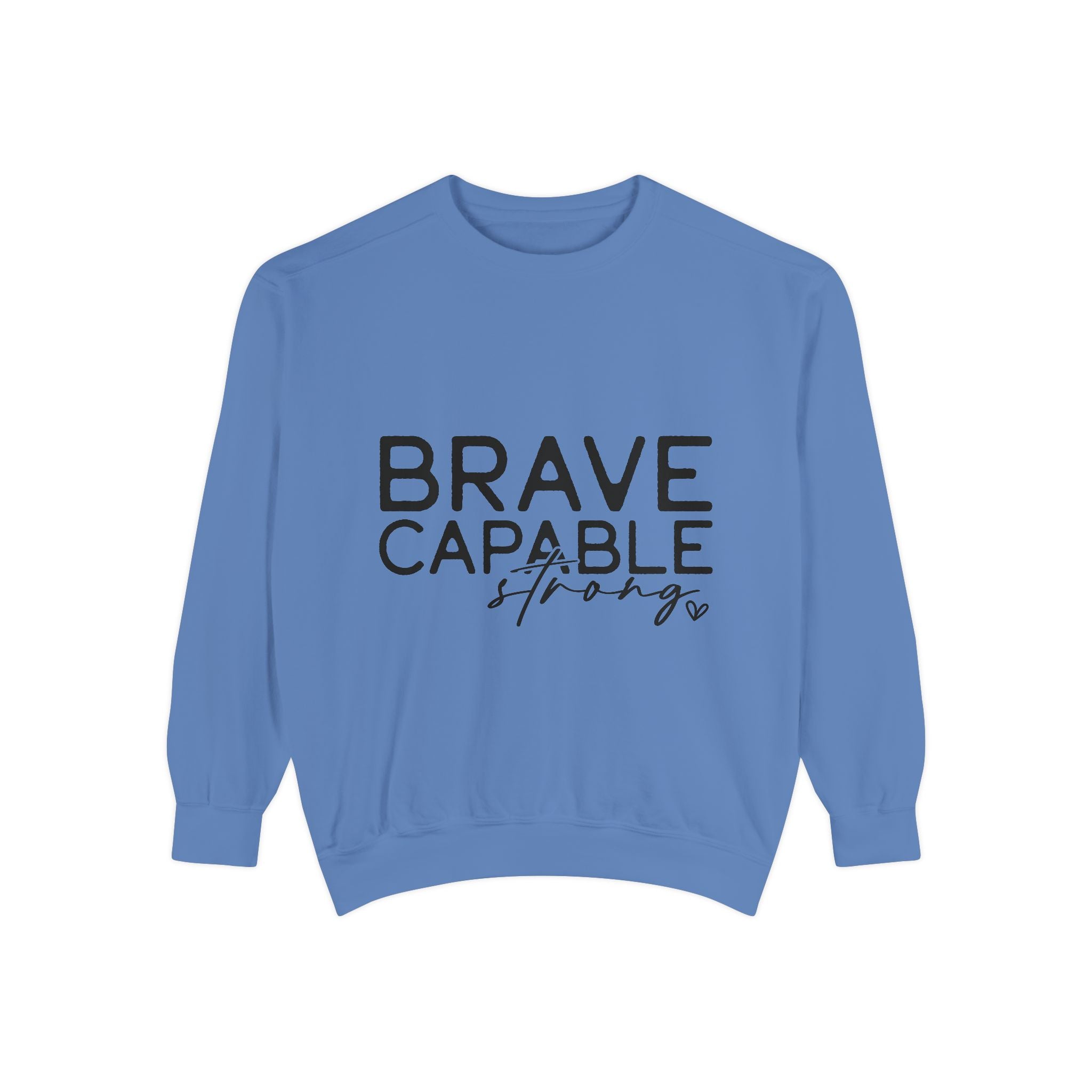 Brave Capable Strong Sweatshirt, Contemplation Line Art Sweatshirt – Minimalist Aesthetic