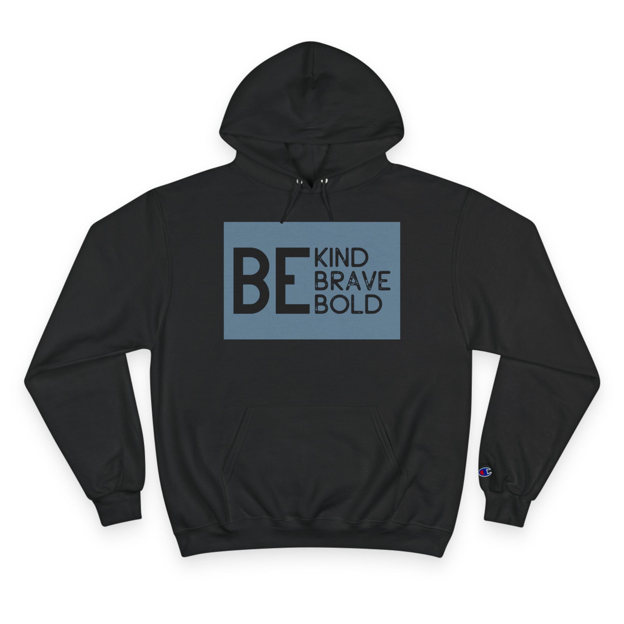 Champion Hoodie - Bold Minimalist Hand Sign Print