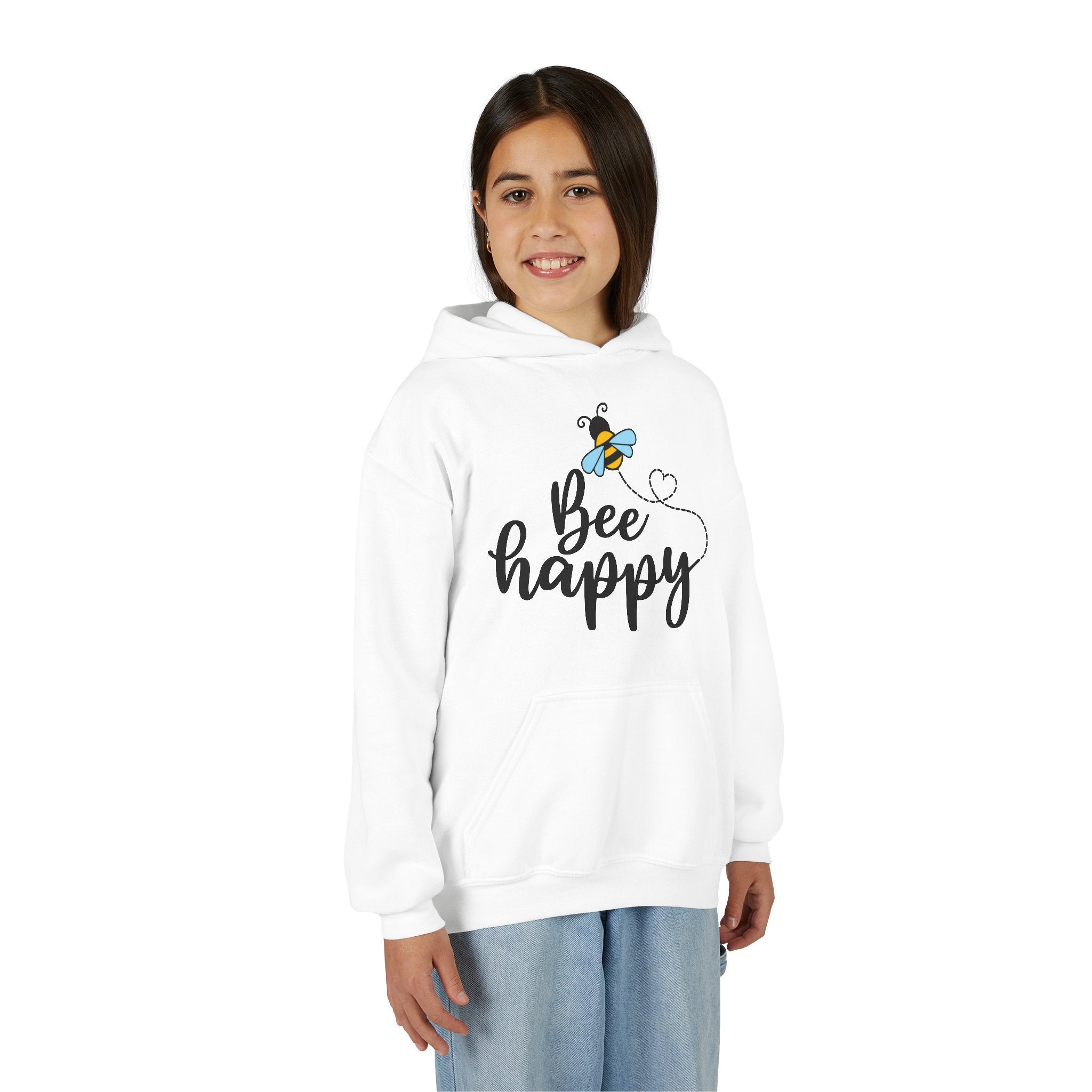 Bee Loved Unisex Kid's Hoodie – Whimsical Heart Trail Design
