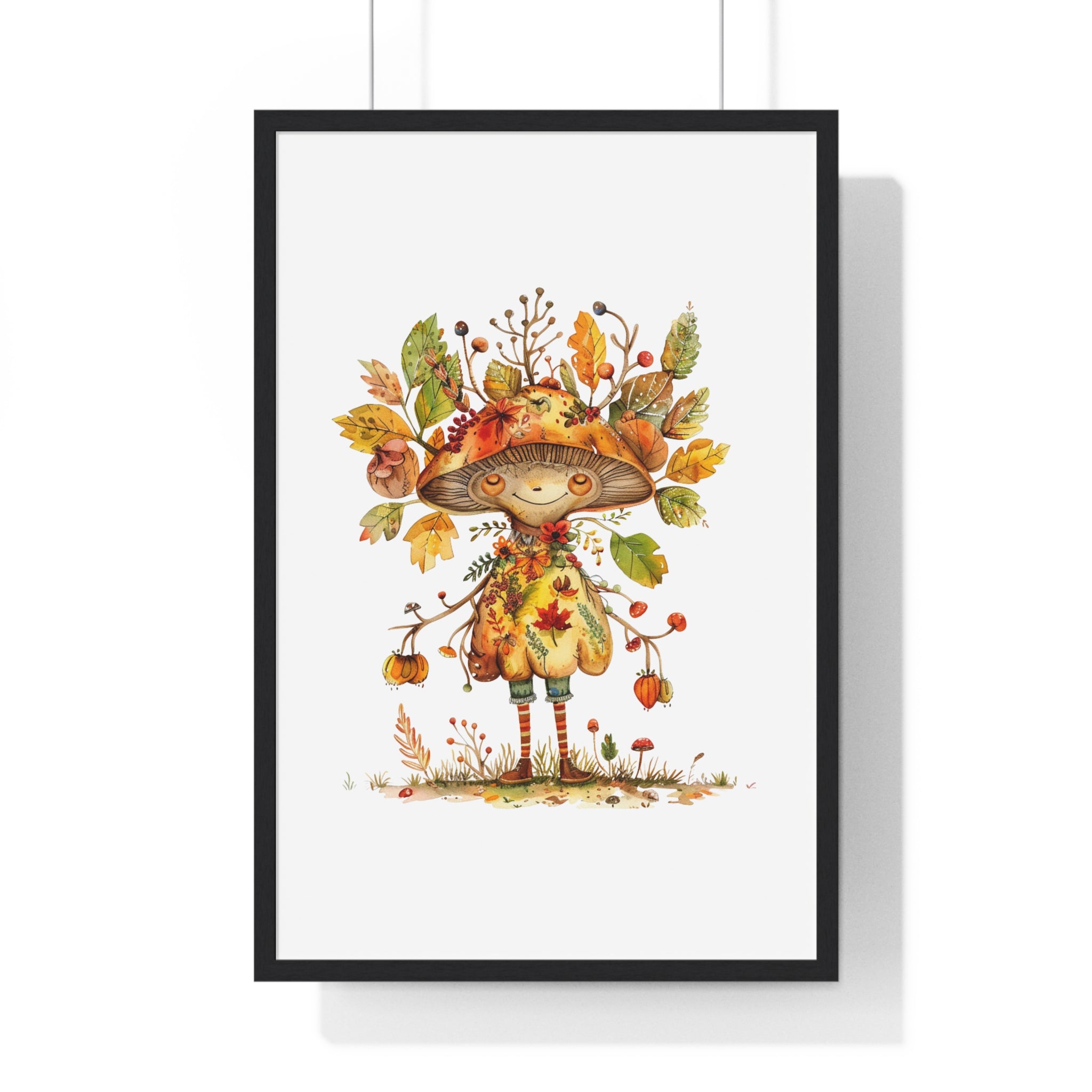 Whimsical Mushroom Forest Wooden Framed Wall Art