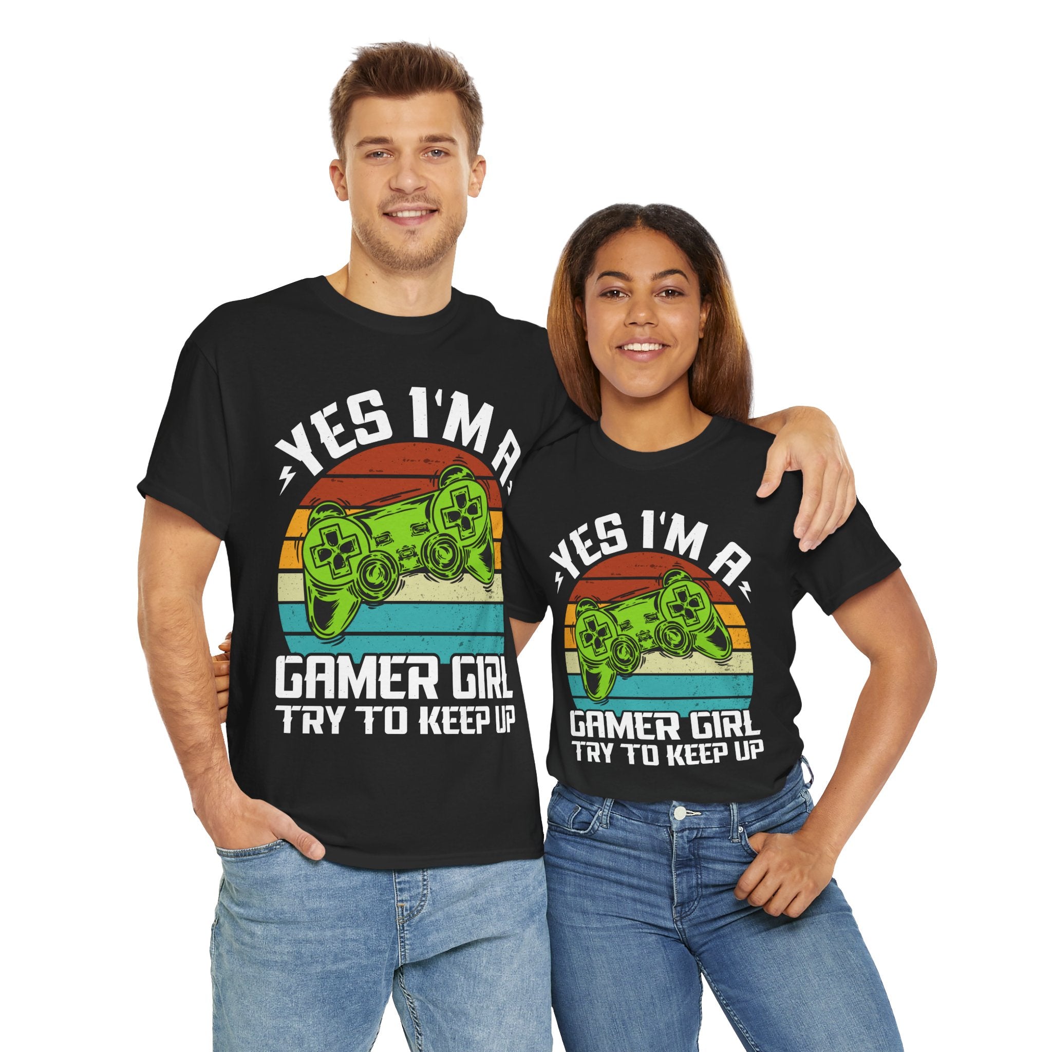 Retro Gamer Girl Tee - Gaming Vibes