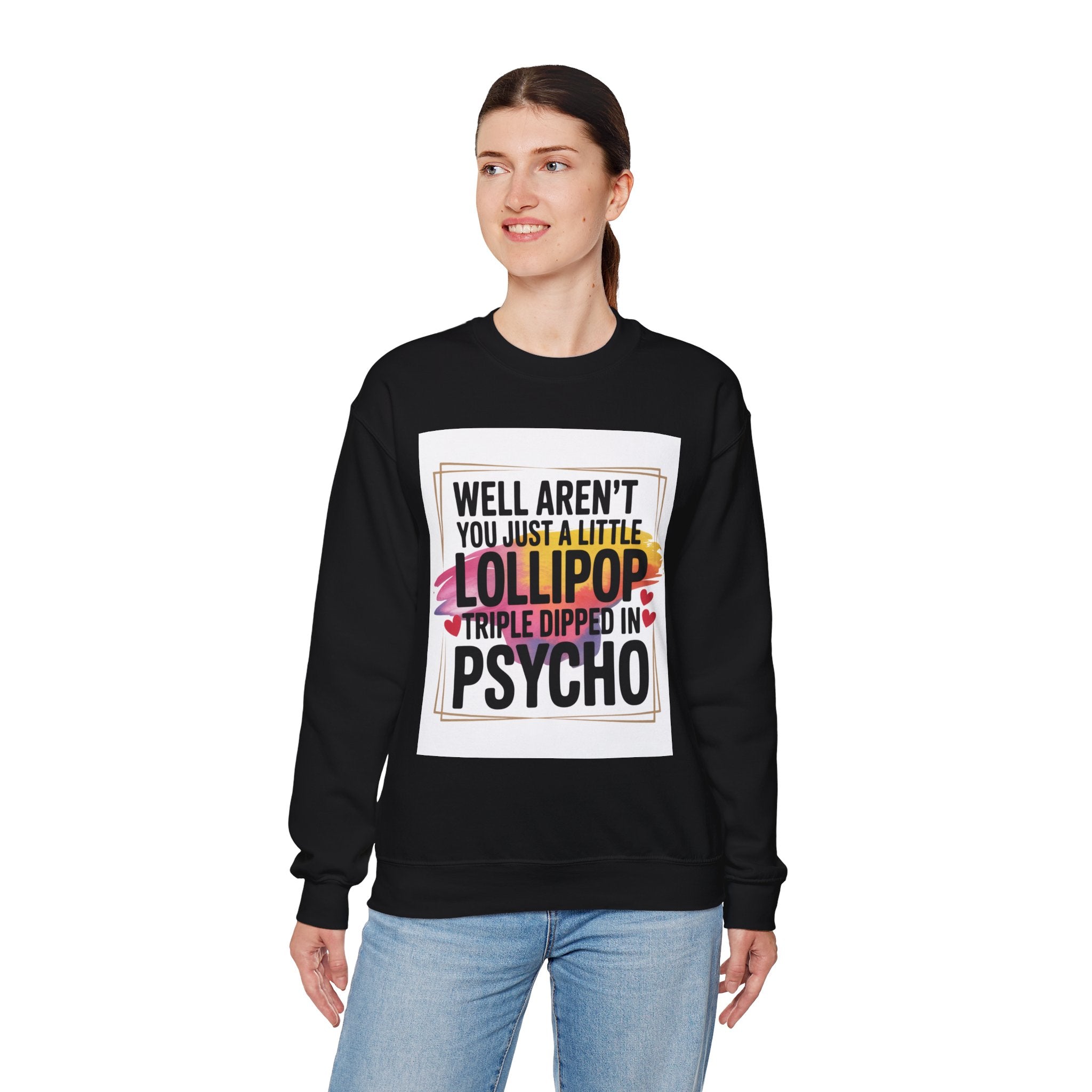 Psycho Lollipop Sweatshirt | Fun Casual Crewneck, Gift for Friends, Humor Apparel, Everyday Wear, Unique Fashion
