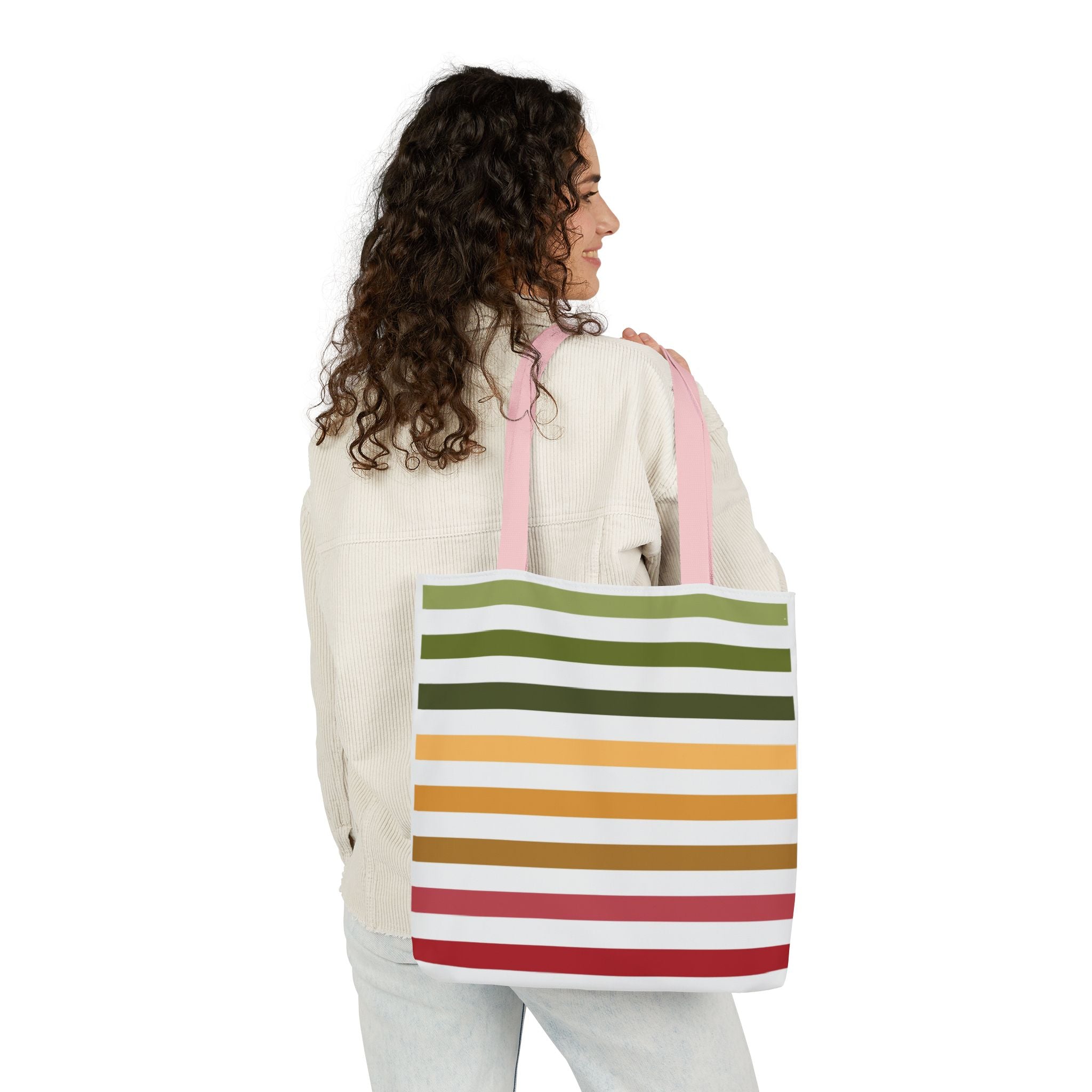 Multicolor Horizontal Lines Canvas Tote | Gallory Hive