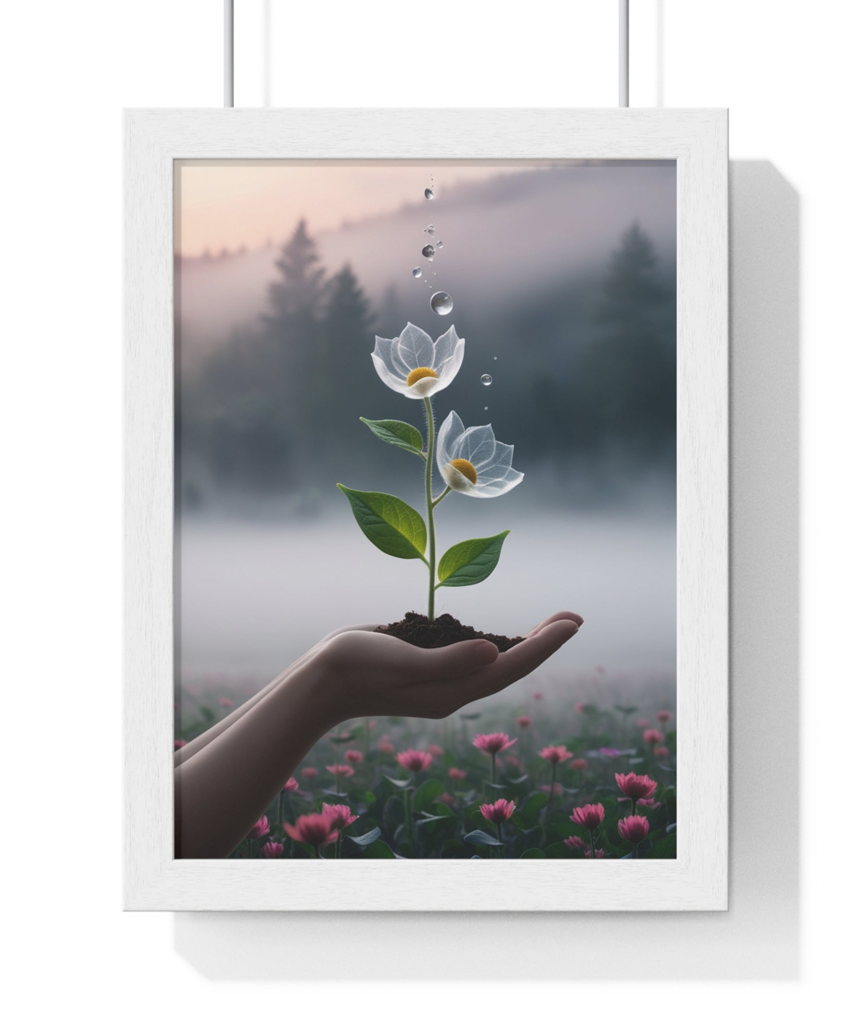 Vertical Framed Poster - Floral Growth Inspirational Wall Art, Botanical Decor, Nature Lovers Gift, Modern Aesthetic, Home Office Decoration - Gallory Hive