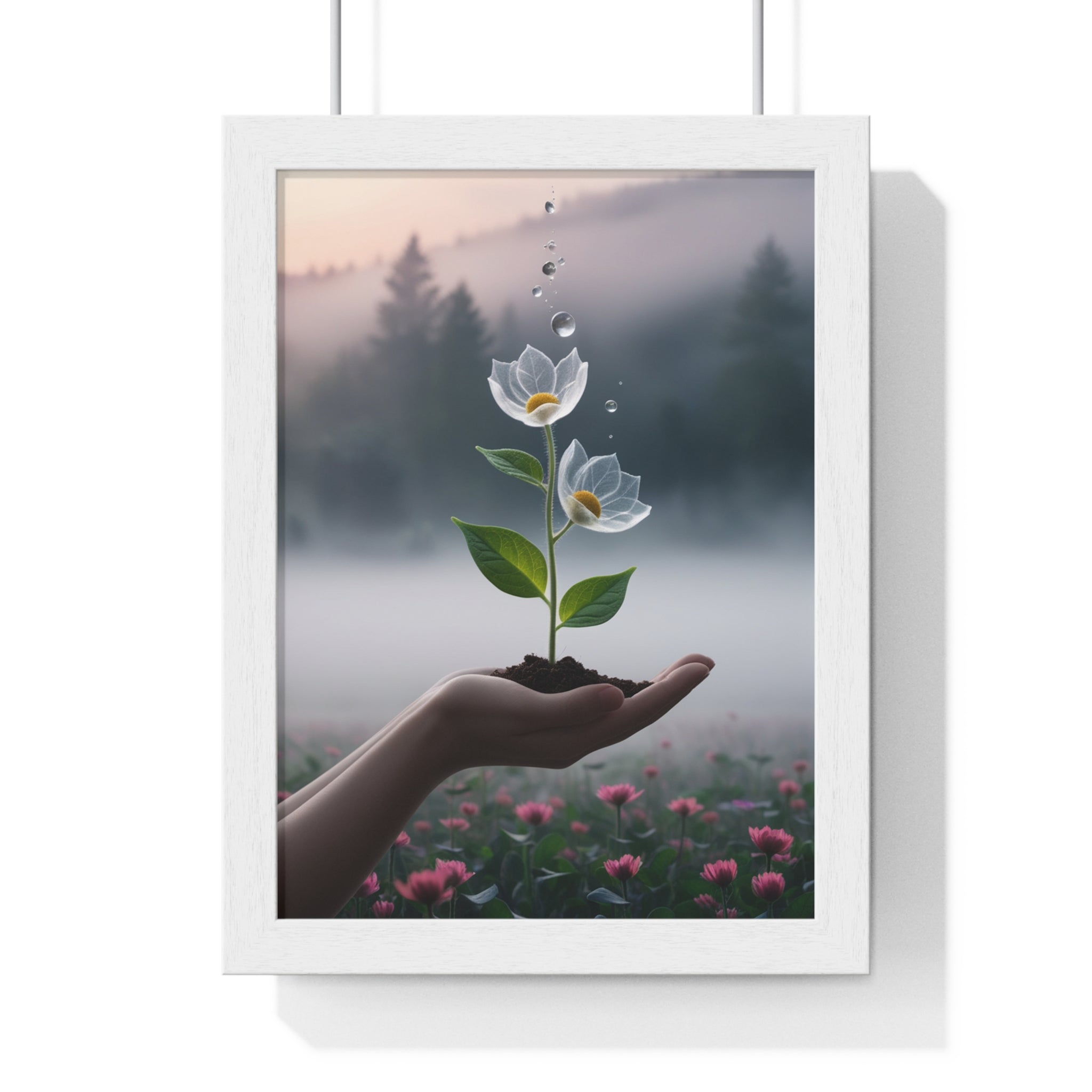 Vertical Framed Poster - Floral Growth Inspirational Wall Art, Botanical Decor, Nature Lovers Gift, Modern Aesthetic, Home Office Decoration - Gallory Hive