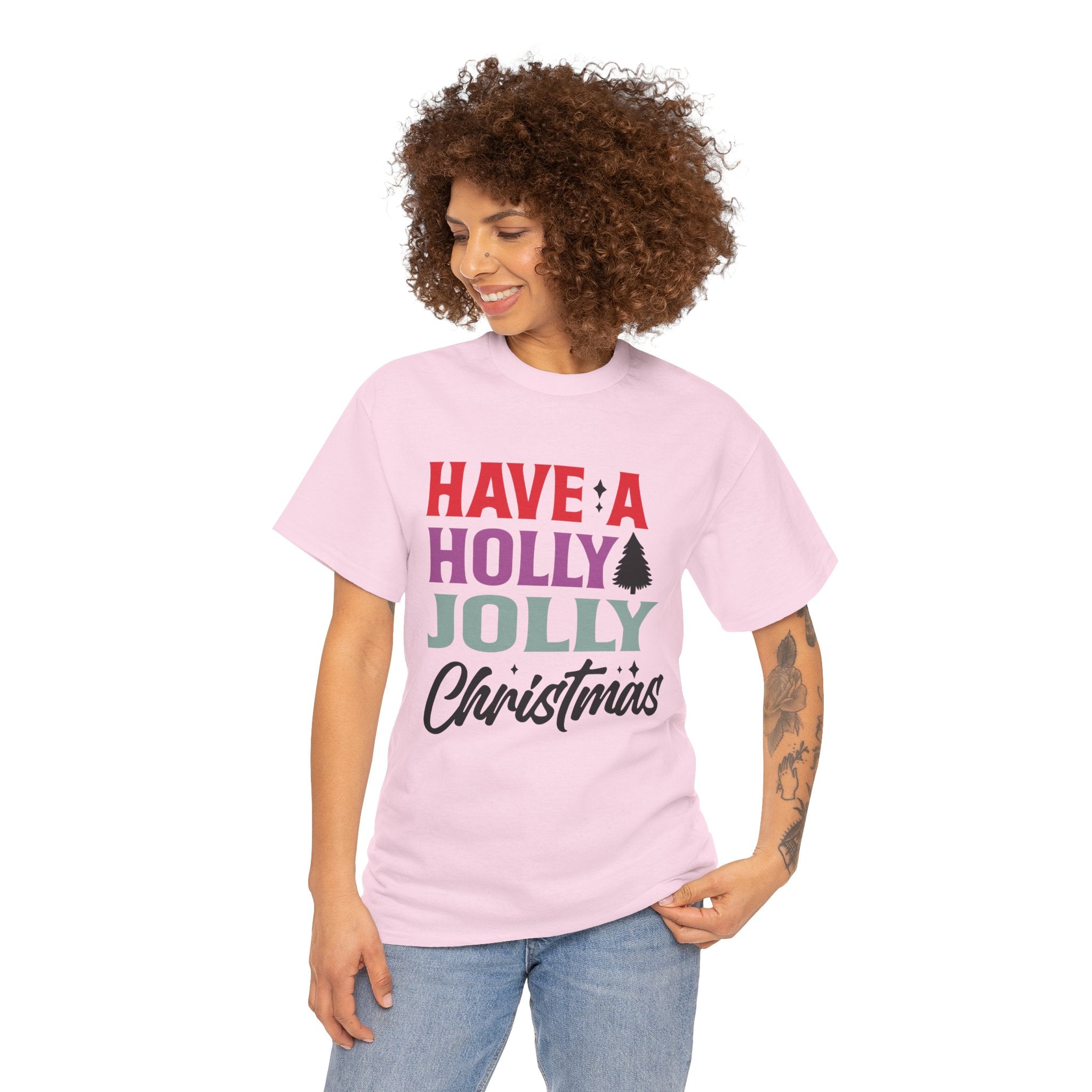 Festive Holly Jolly Christmas Graphic Tee | Gallory Hive