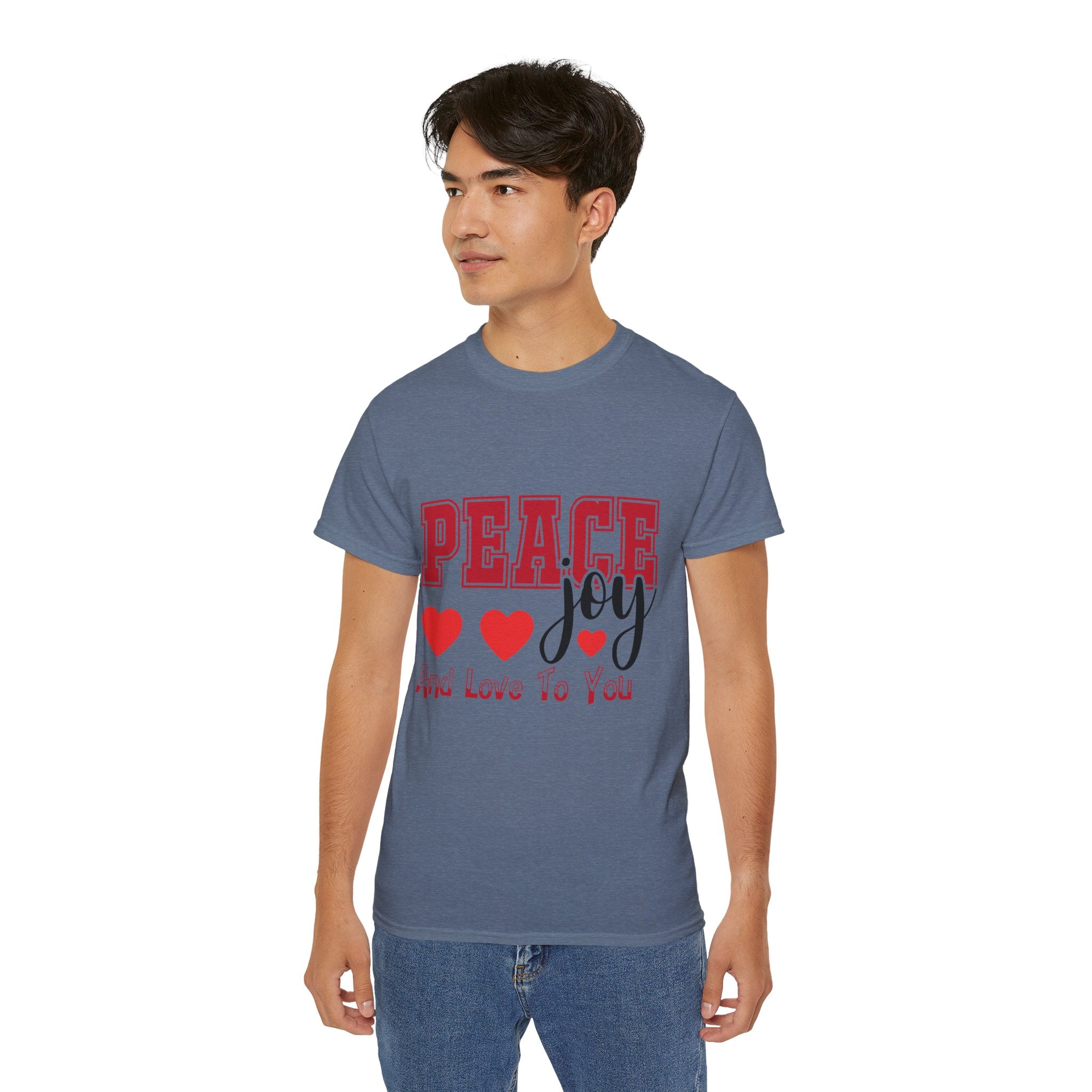 Peace, Joy & Love Retro Christmas T-Shirt | Gallory Hive