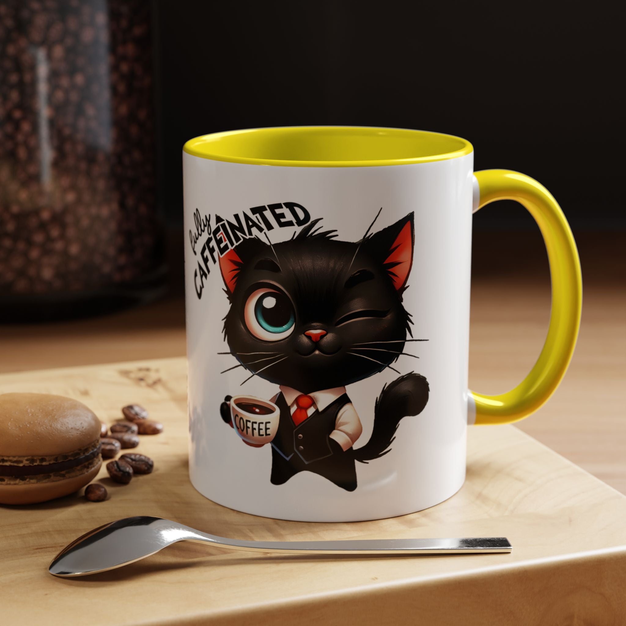 Cute Black Cat Accent Coffee Mug Gallory Hive
