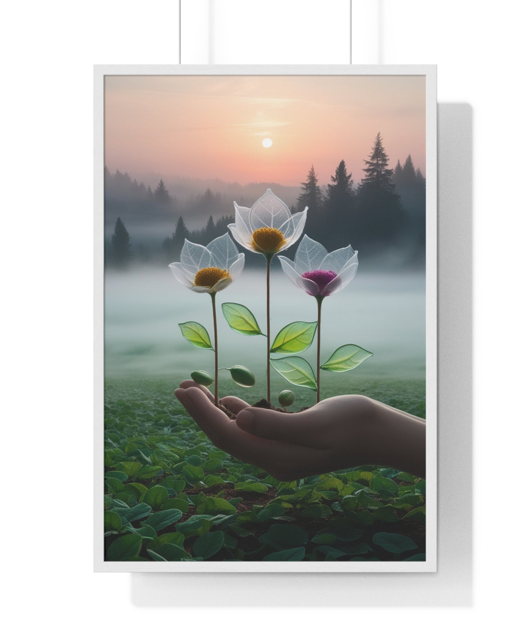 Nature Botanical Vertical Framed Poster, Serene Floral Wall Art, Inspirational Home Decor, Botanical Print, Gift for Garden Lovers - Gallory Hive