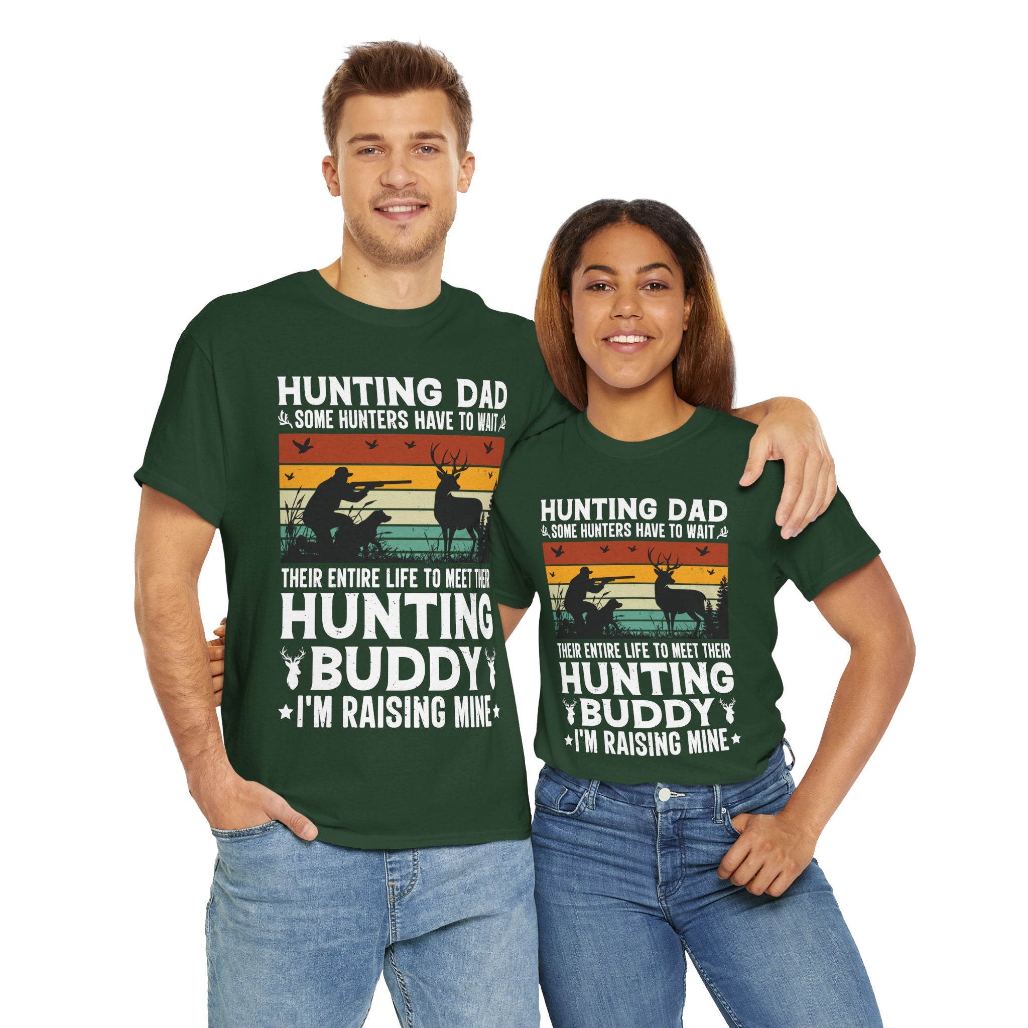 Retro Hunter Tee – Dog, Deer & Rifle Scene