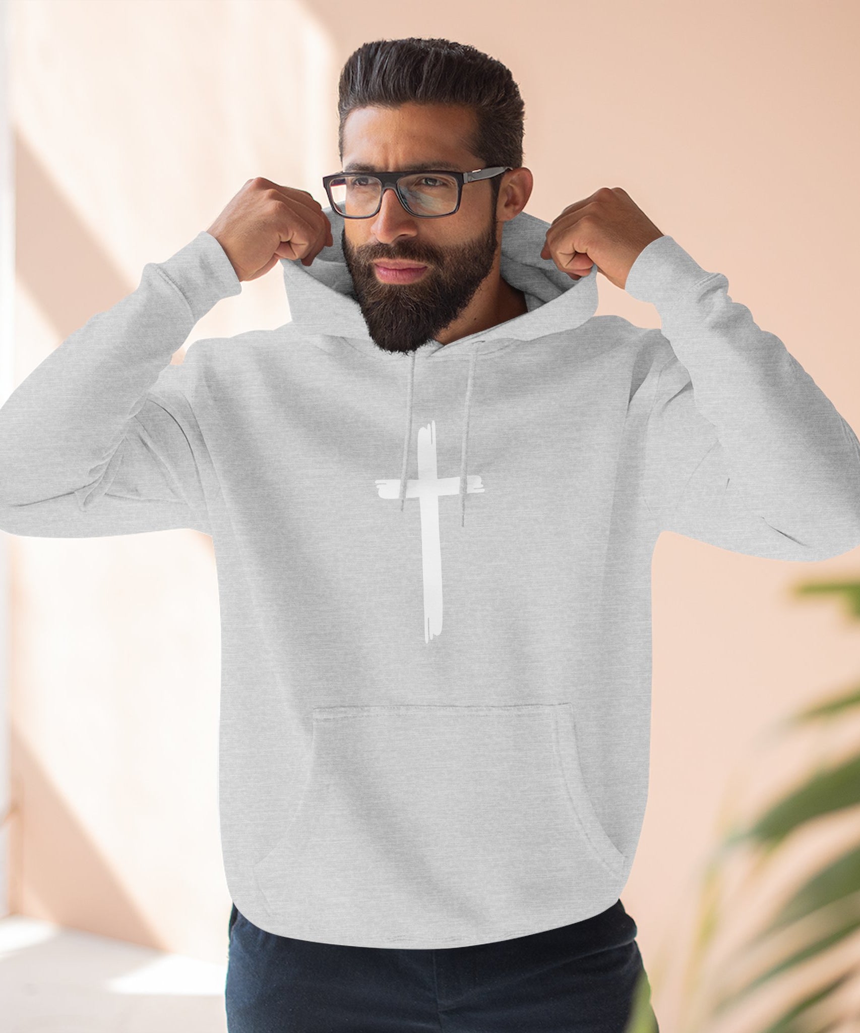 Faith-Inspired Fleece Hoodie, Comfortable Hoodie, Spiritual Gift, Cross Design, Inspirational Fashion, Cozy & Stylish - Gallory Hive