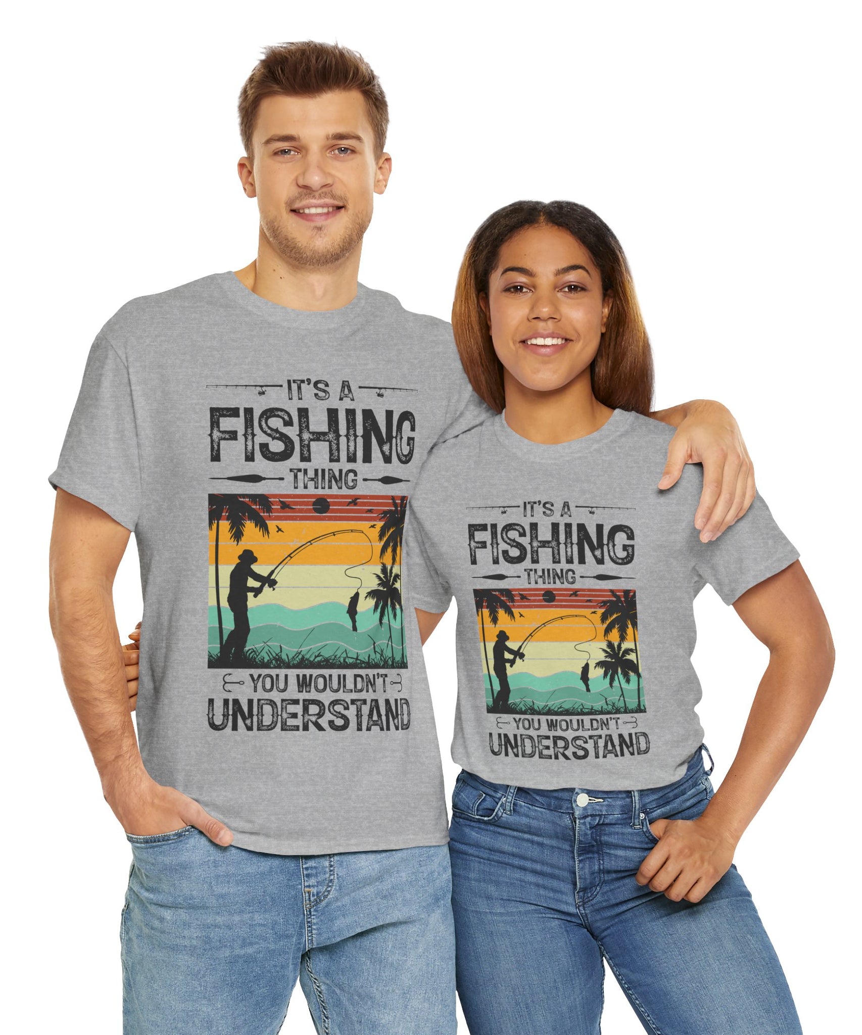 Funny Fishing Shirt – Vintage Sunset Design