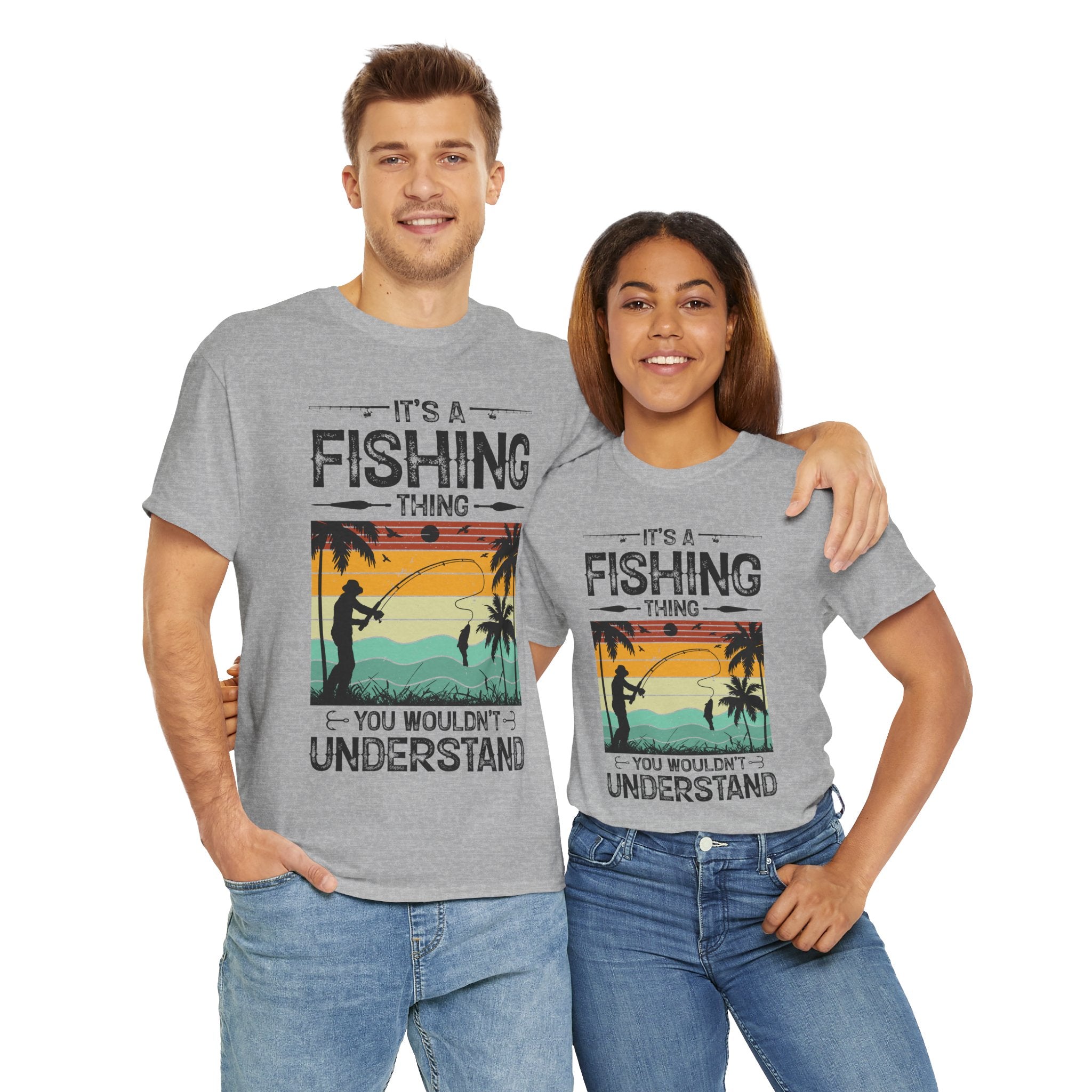 Funny Fishing Shirt – Vintage Sunset Design