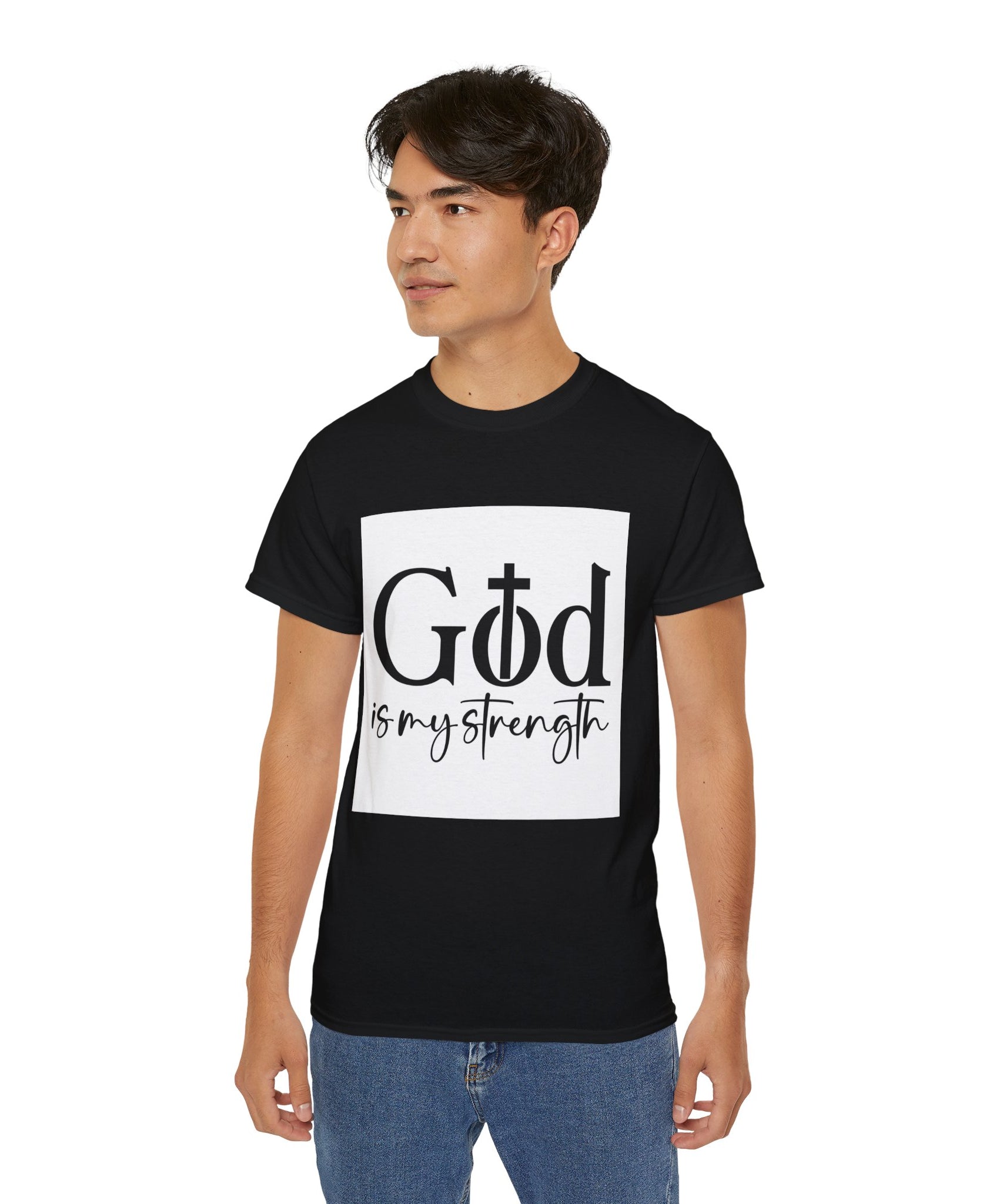 Unisex God is My Strength Tee - Inspirational Casual Wear, Christian T-Shirt, Motivational Gift, Faith-Based Apparel, Everyday Comfort - Gallory Hive