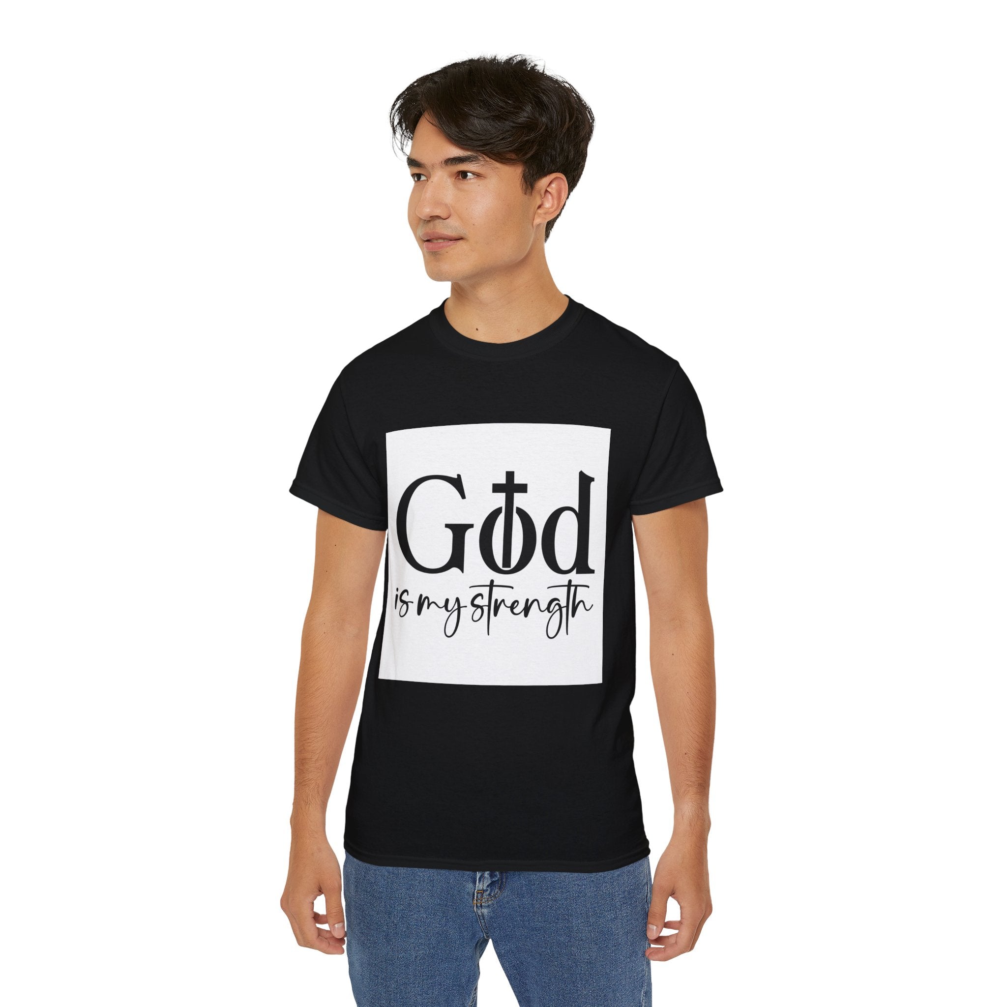 Unisex God is My Strength Tee - Inspirational Casual Wear, Christian T-Shirt, Motivational Gift, Faith-Based Apparel, Everyday Comfort