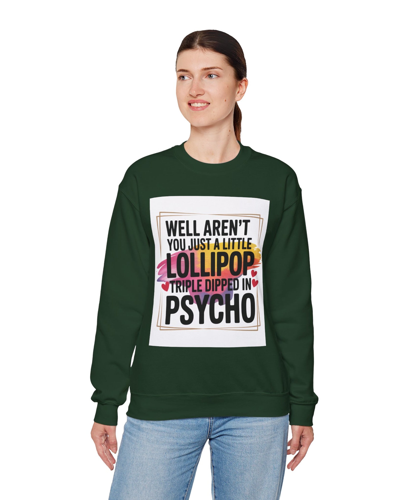 Psycho Lollipop Sweatshirt | Fun Casual Crewneck, Gift for Friends, Humor Apparel, Everyday Wear, Unique Fashion - Gallory Hive