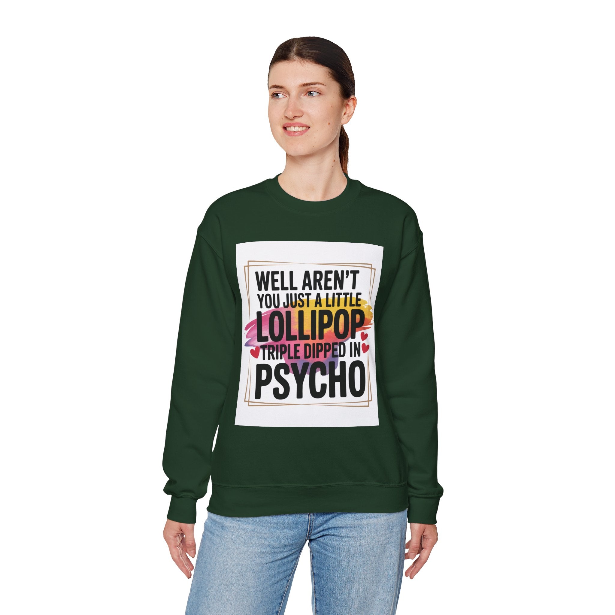 Psycho Lollipop Sweatshirt | Fun Casual Crewneck, Gift for Friends, Humor Apparel, Everyday Wear, Unique Fashion