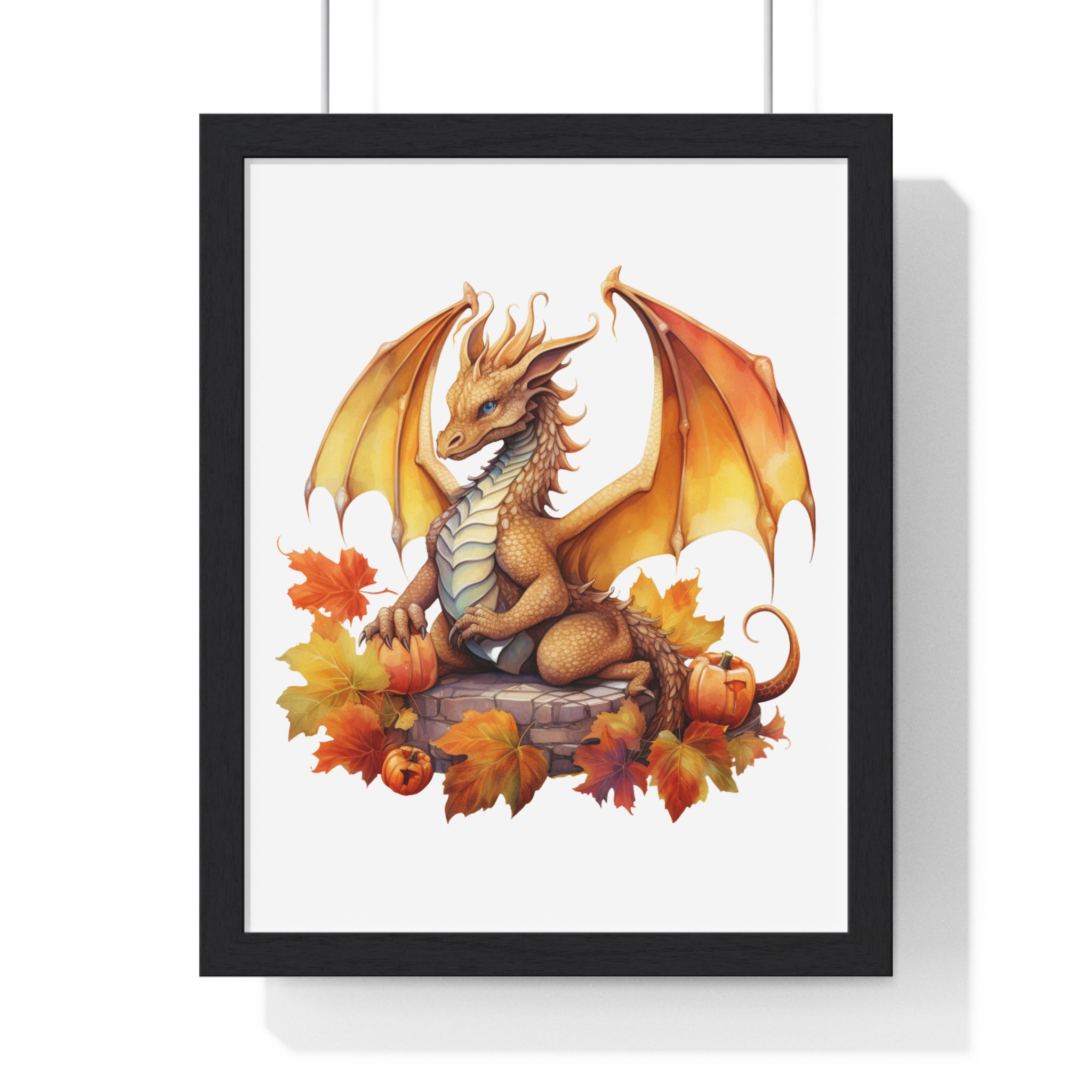 Autumn Dragon Wall Art – Fantasy Fall Decor with Pumpkins | Gallory Hive